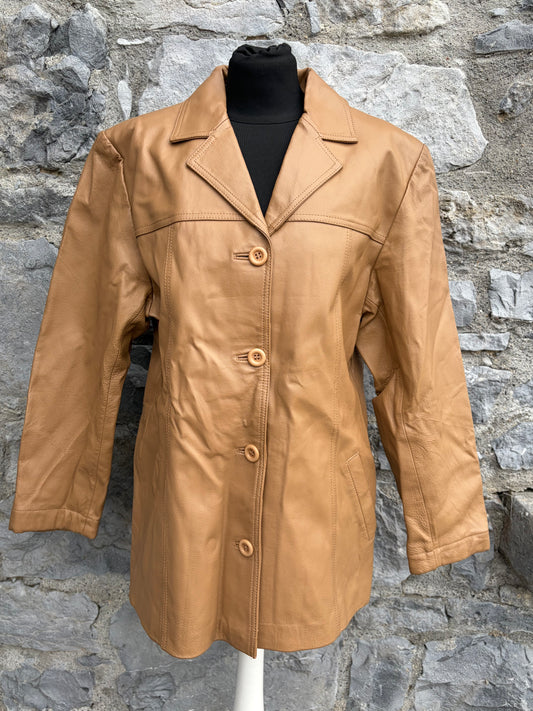 80s tan leather jacket uk 10-12
