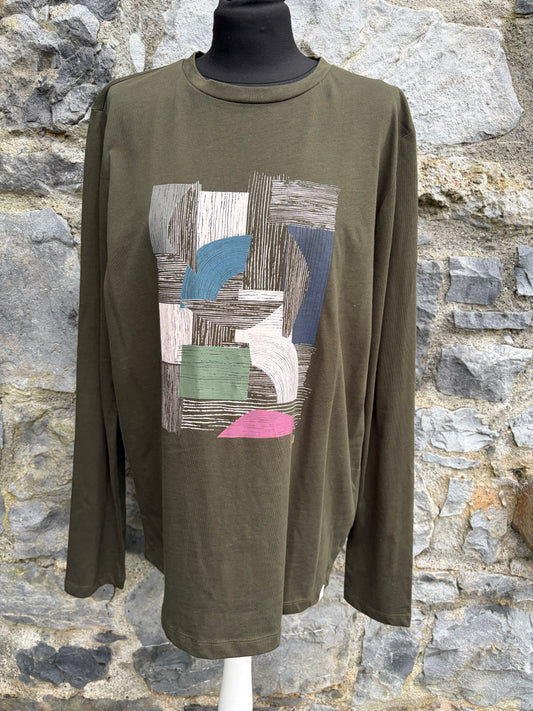Seasalt cornwall Abstract khaki top Large