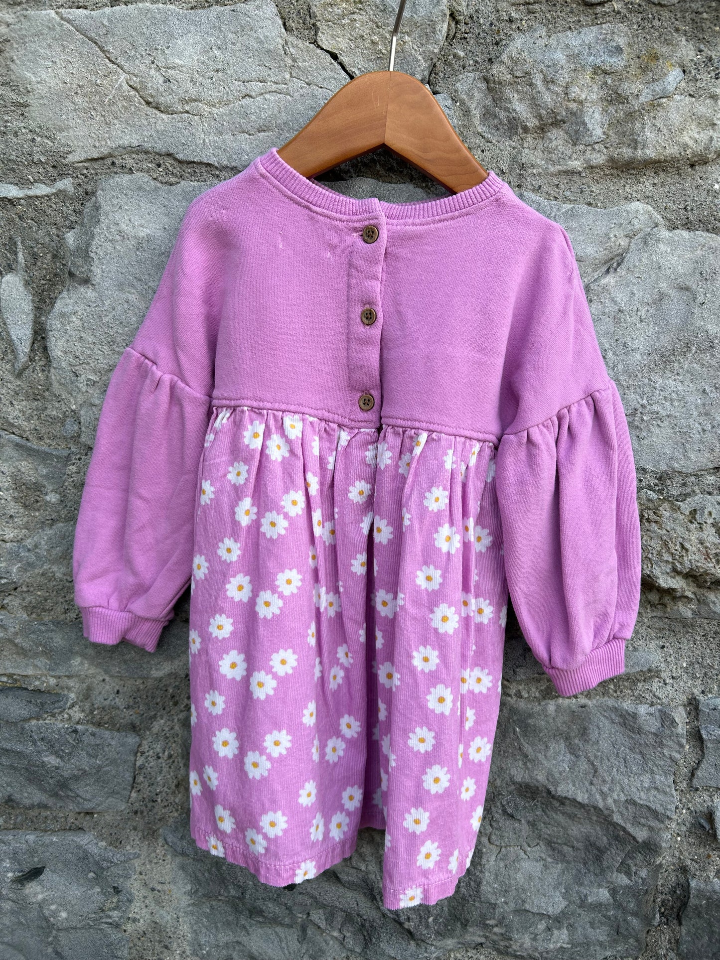 Floral pink sweat dress  12-18m (80-86cm)