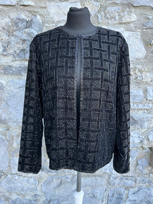 90s sequin black velvet jacket uk 10-12