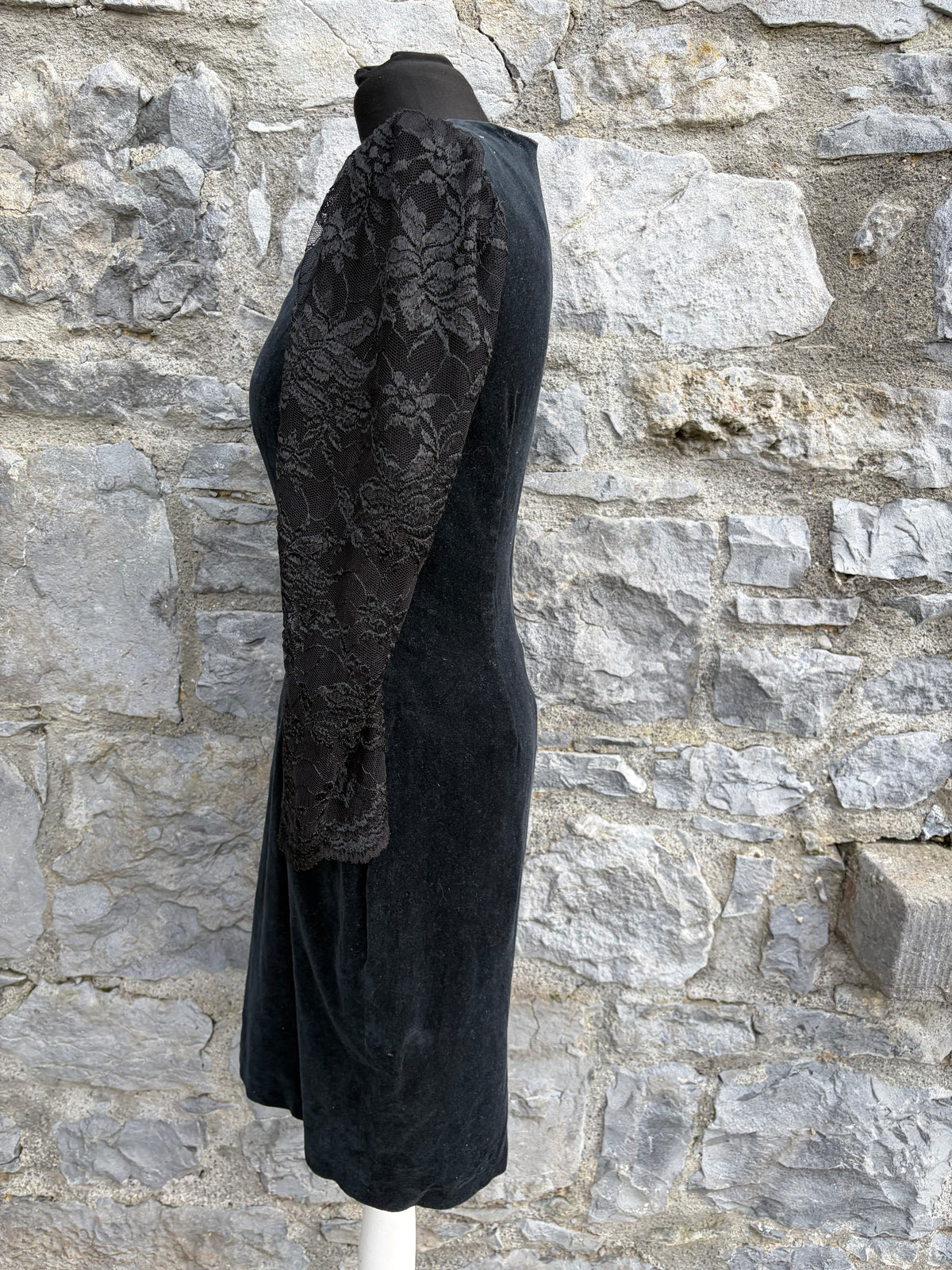 90s black velvet&lace dress uk 6-8