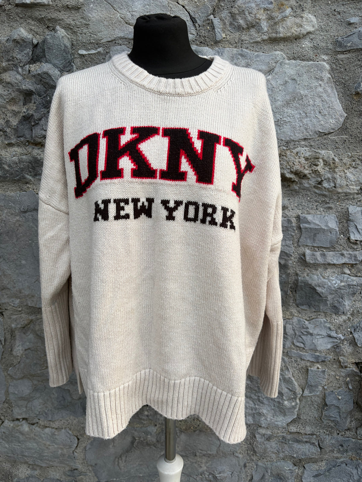 Y2K cream logo jumper uk 14-16
