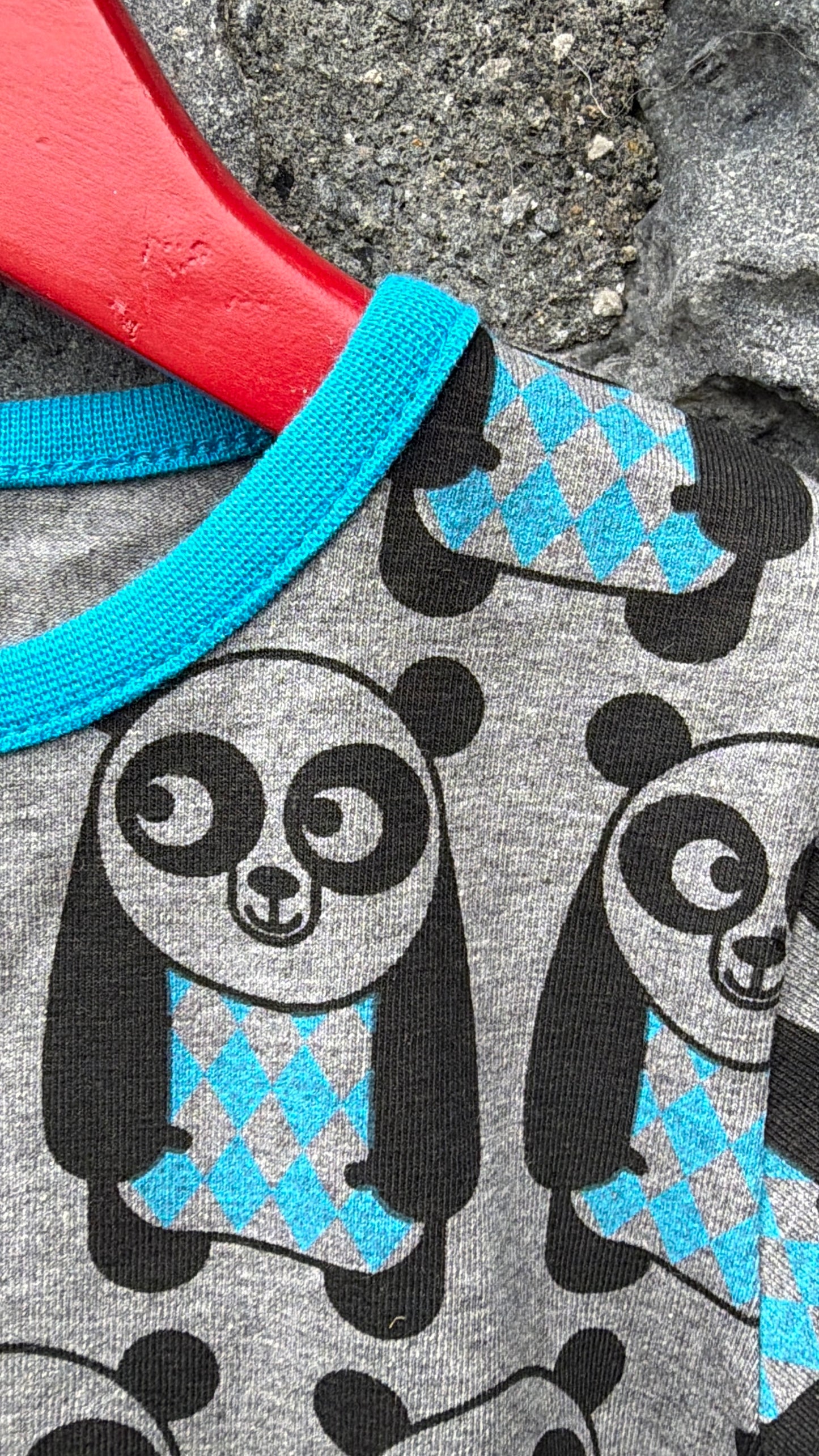Pandas grey top  3-4y (98-104cm)