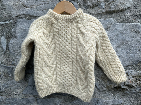 Aran style cream jumper 6m (68cm)