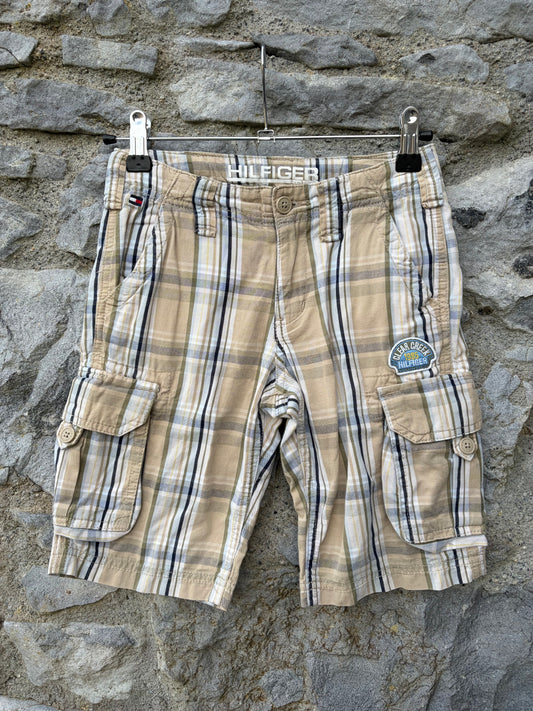 TH beige check cargo shorts  6y (116cm)