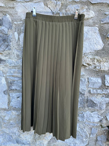 90s khaki pleated skirt uk 14-16