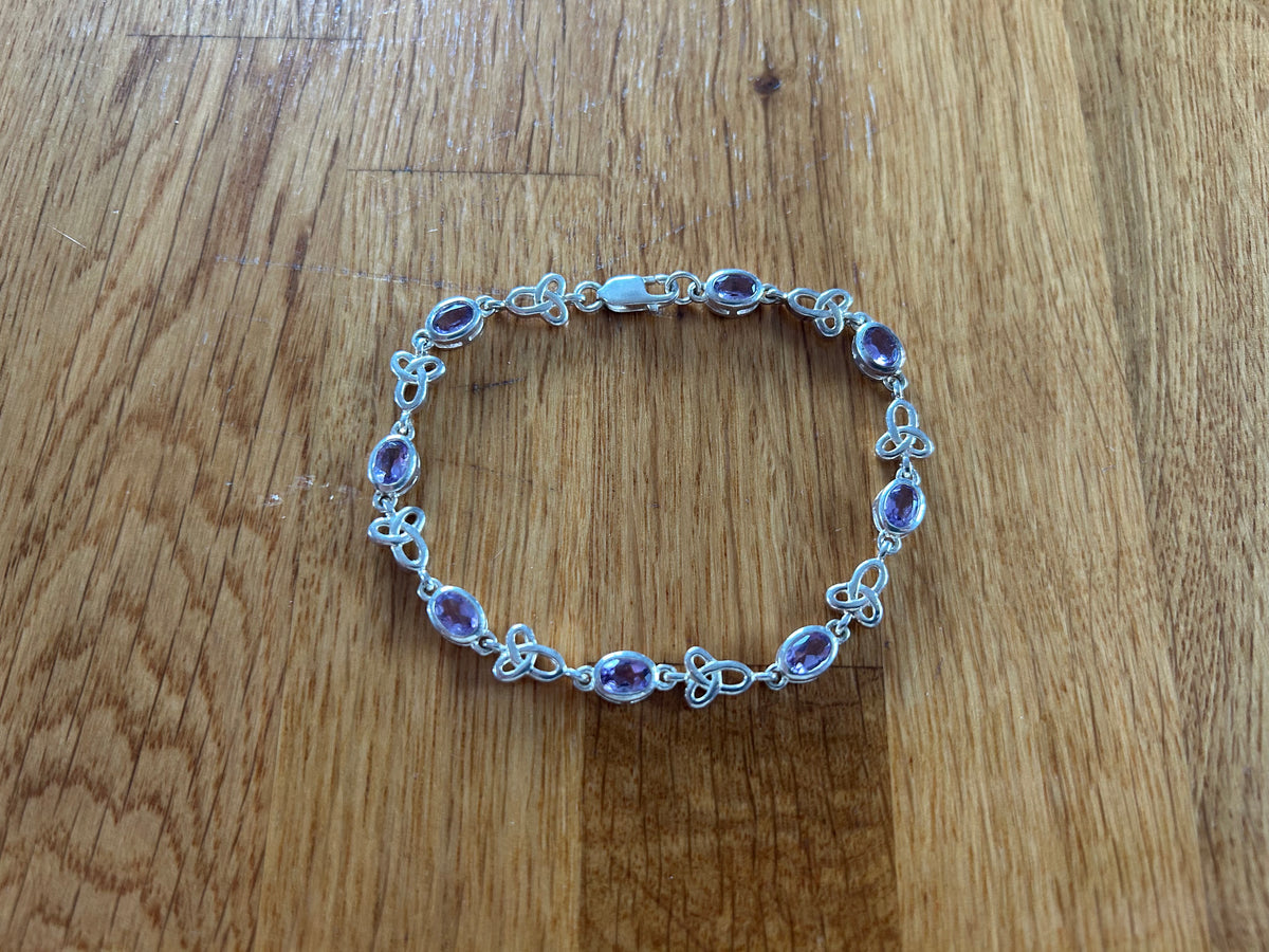 Amethyst&silver Celtic bracelet