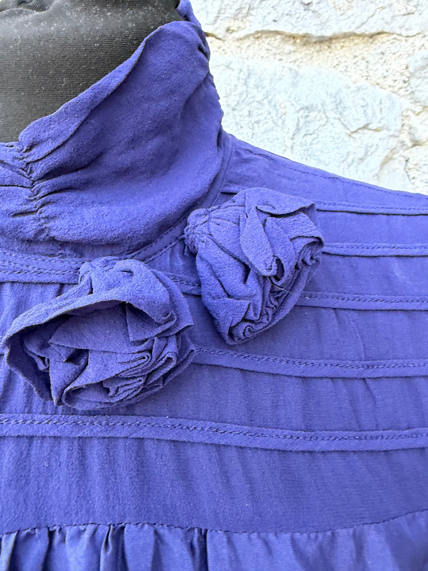 Y2K purple silk top uk 10-12