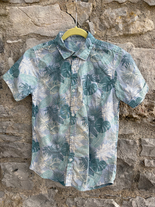 Green palm leaves shirt  6-7y (116-122cm)