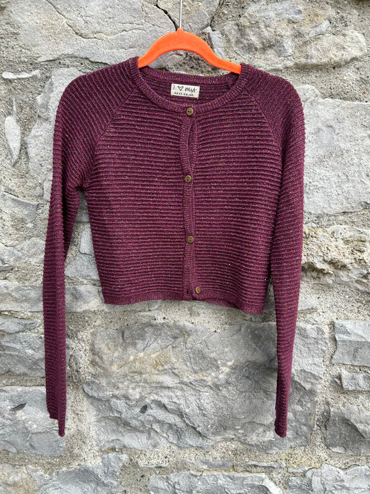 Maroon sparkly cardigan  6-7y (116-122cm)