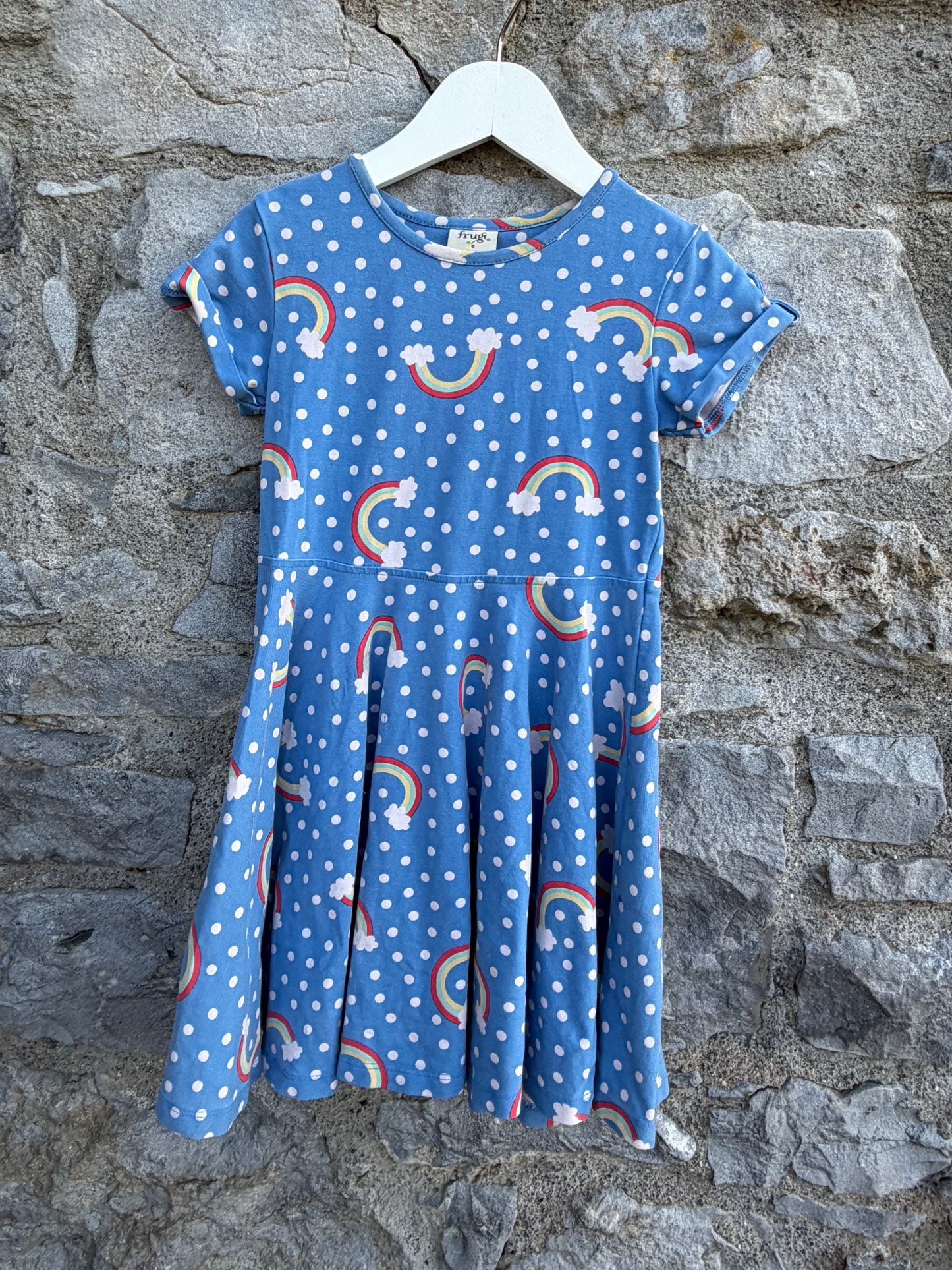 Blue rainbow skater dress 4-5y (104-110cm)