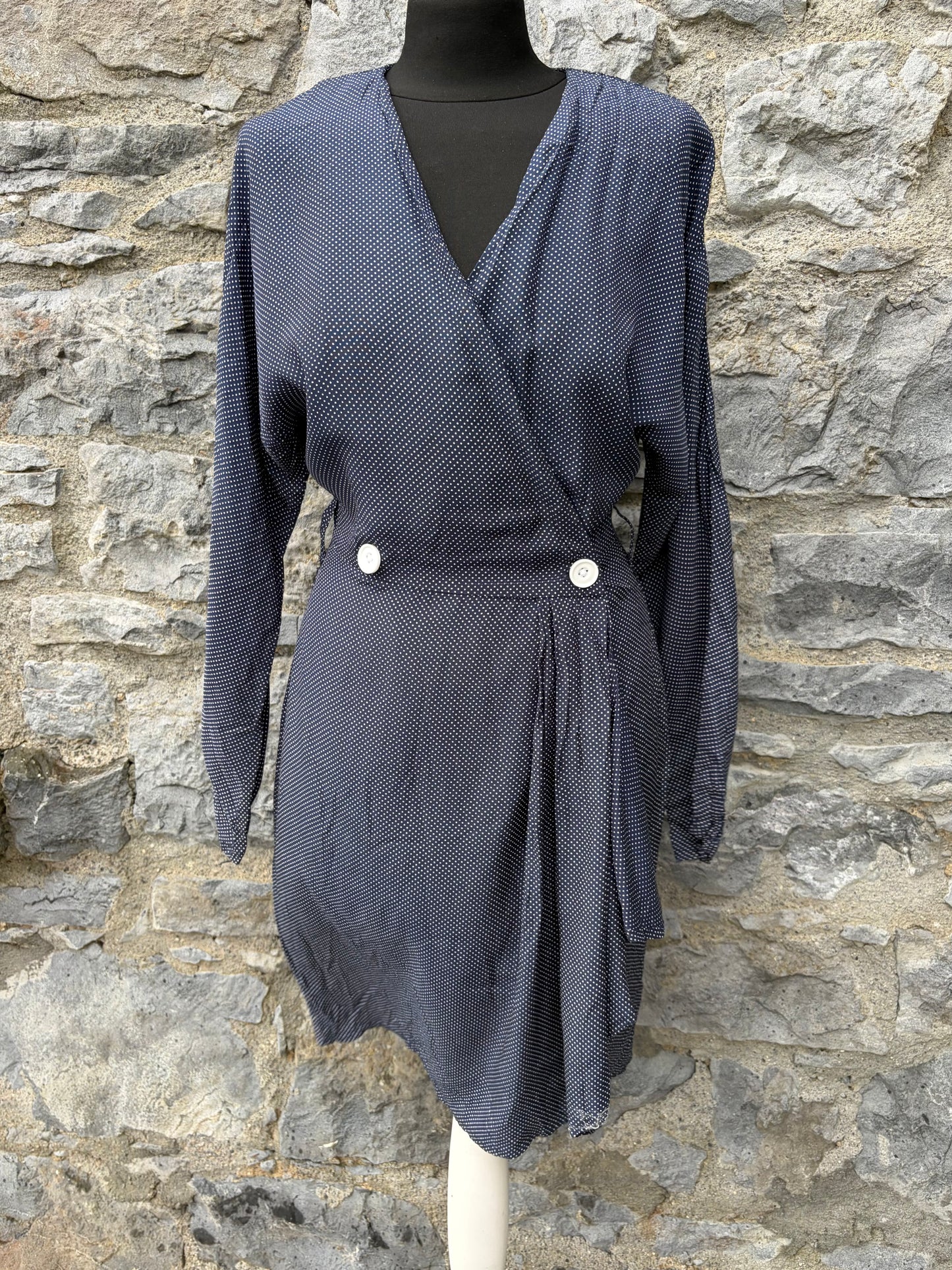 80s polka dots wrap dress uk 8