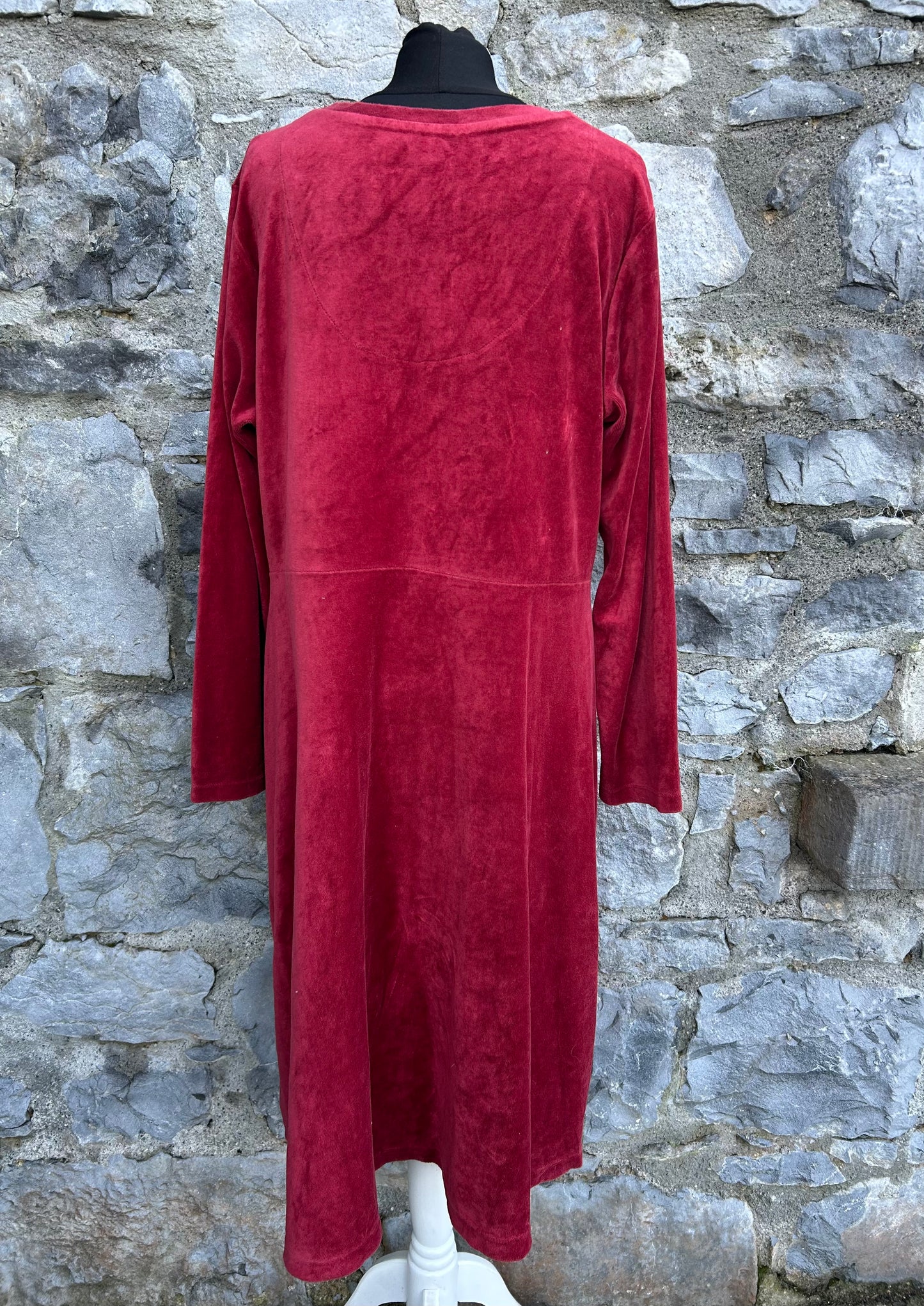 Maroon velvet dress uk 18-20