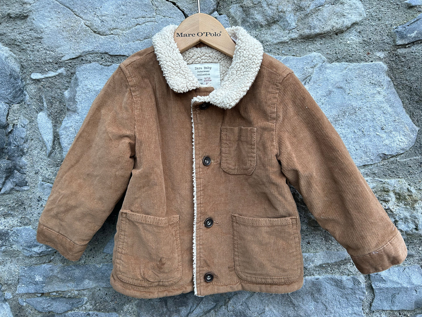 Brown cord fleece lined jacket 9-12m (74-80cm)