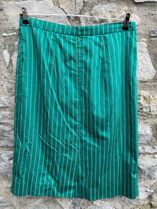 80s green stripy skirt uk 14