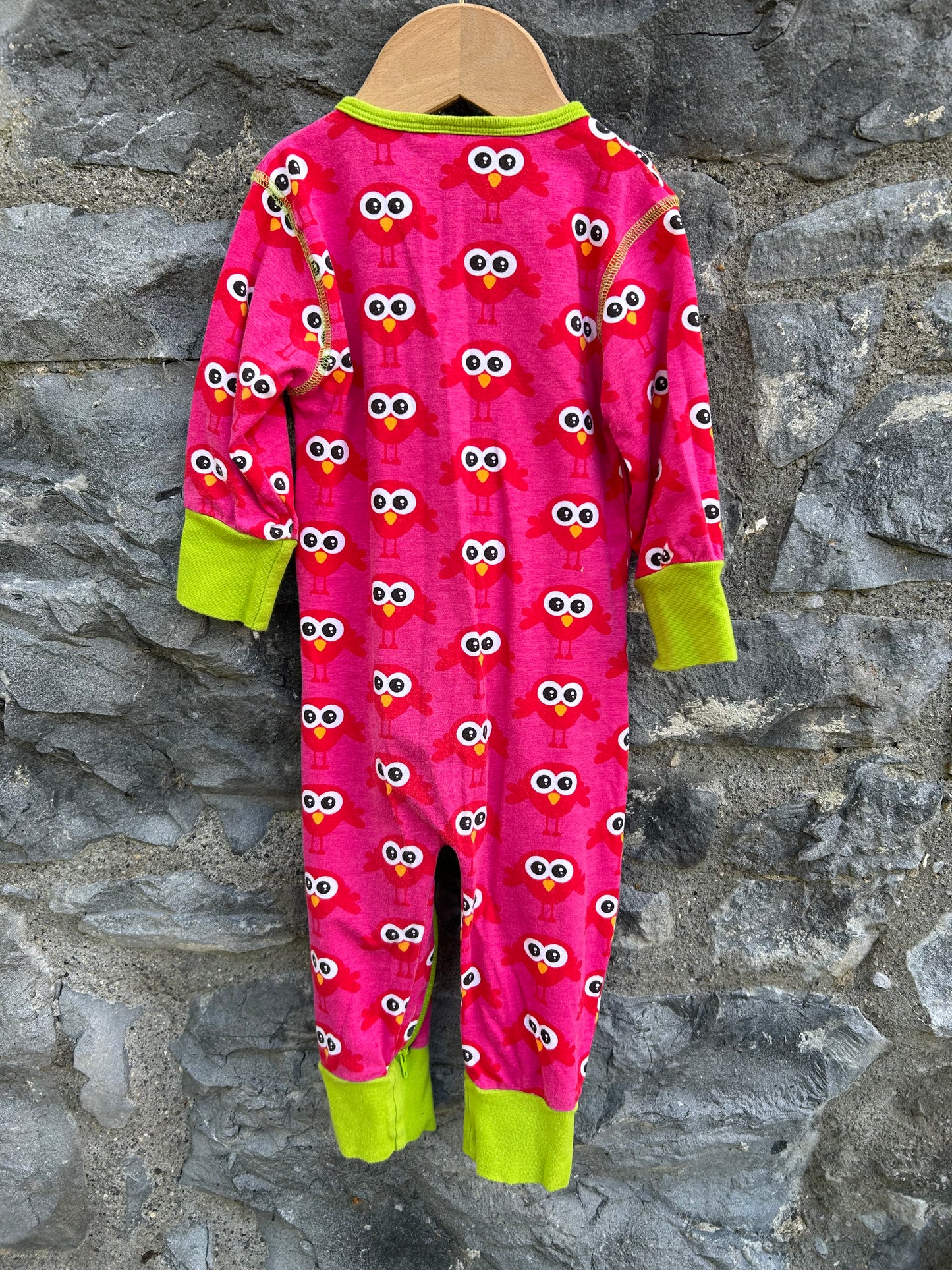 Pink birds onesie 9-12m (74-80cm)