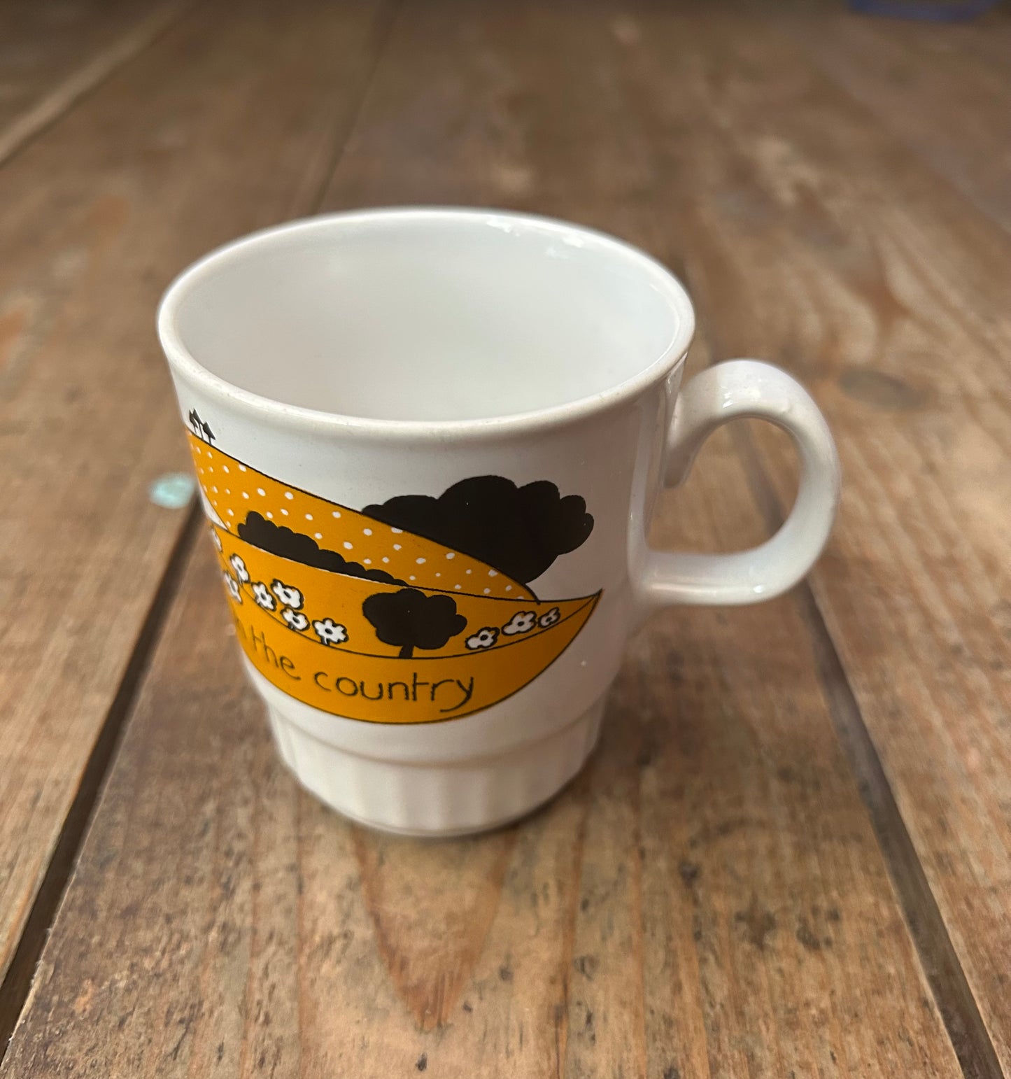 Vintage  kids ceramic landscape mug