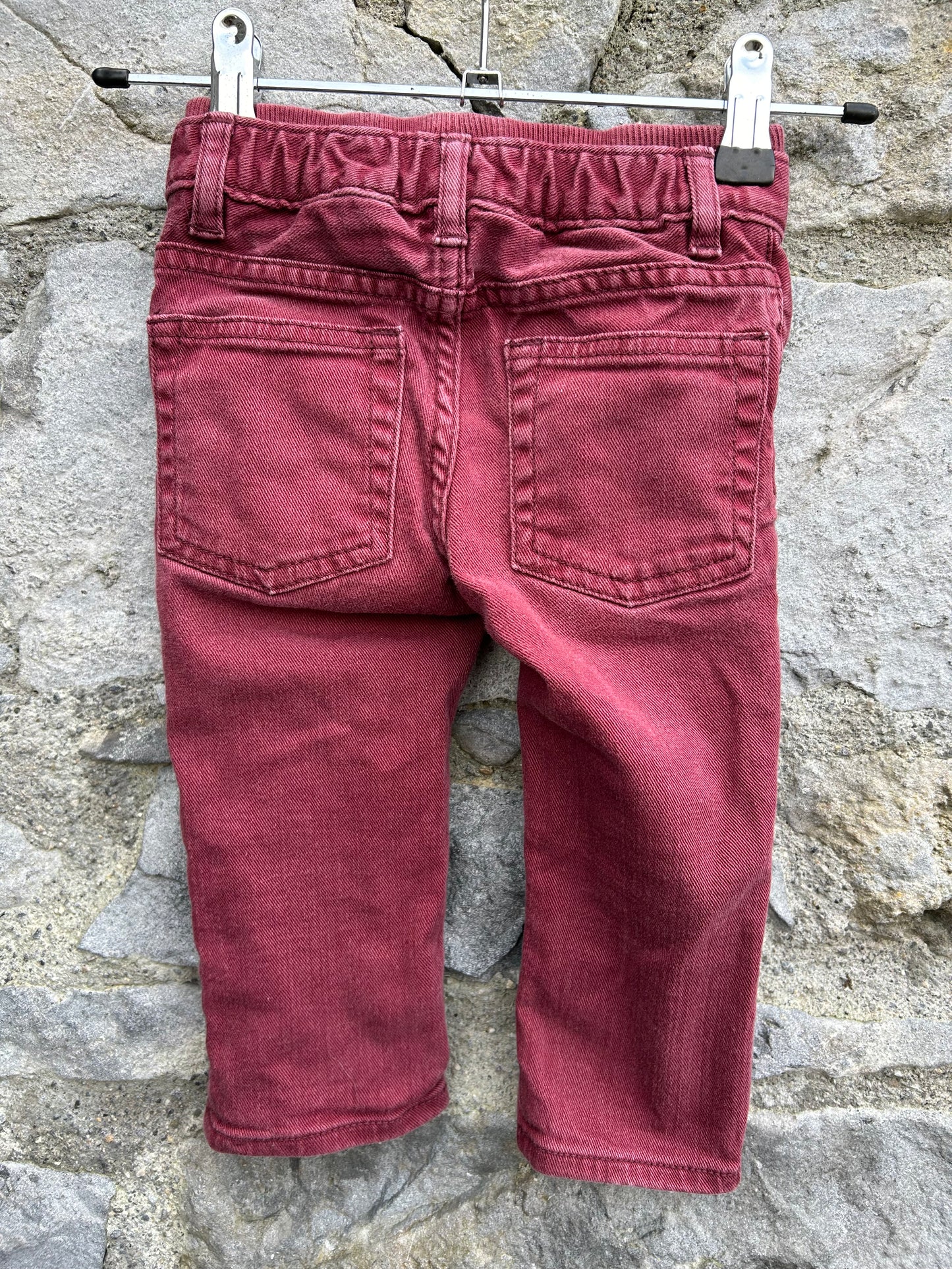 Maroon relaxed waist jeans 12m (80cm)