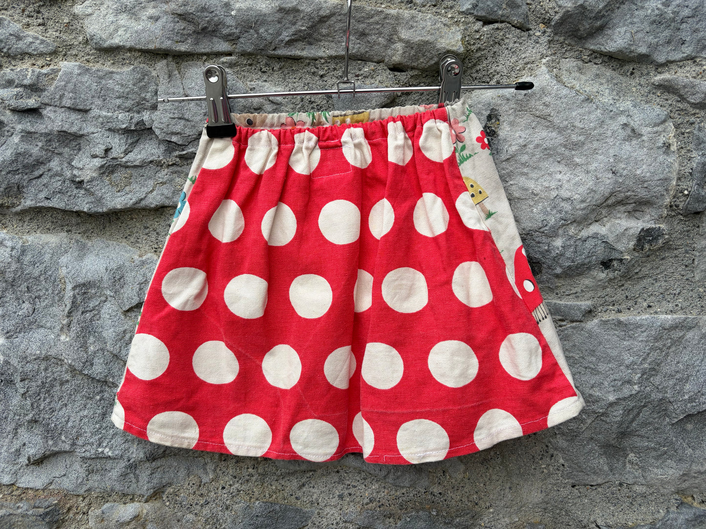 Mushrooms/mega dots beige skirt  18-24m (86-92cm)