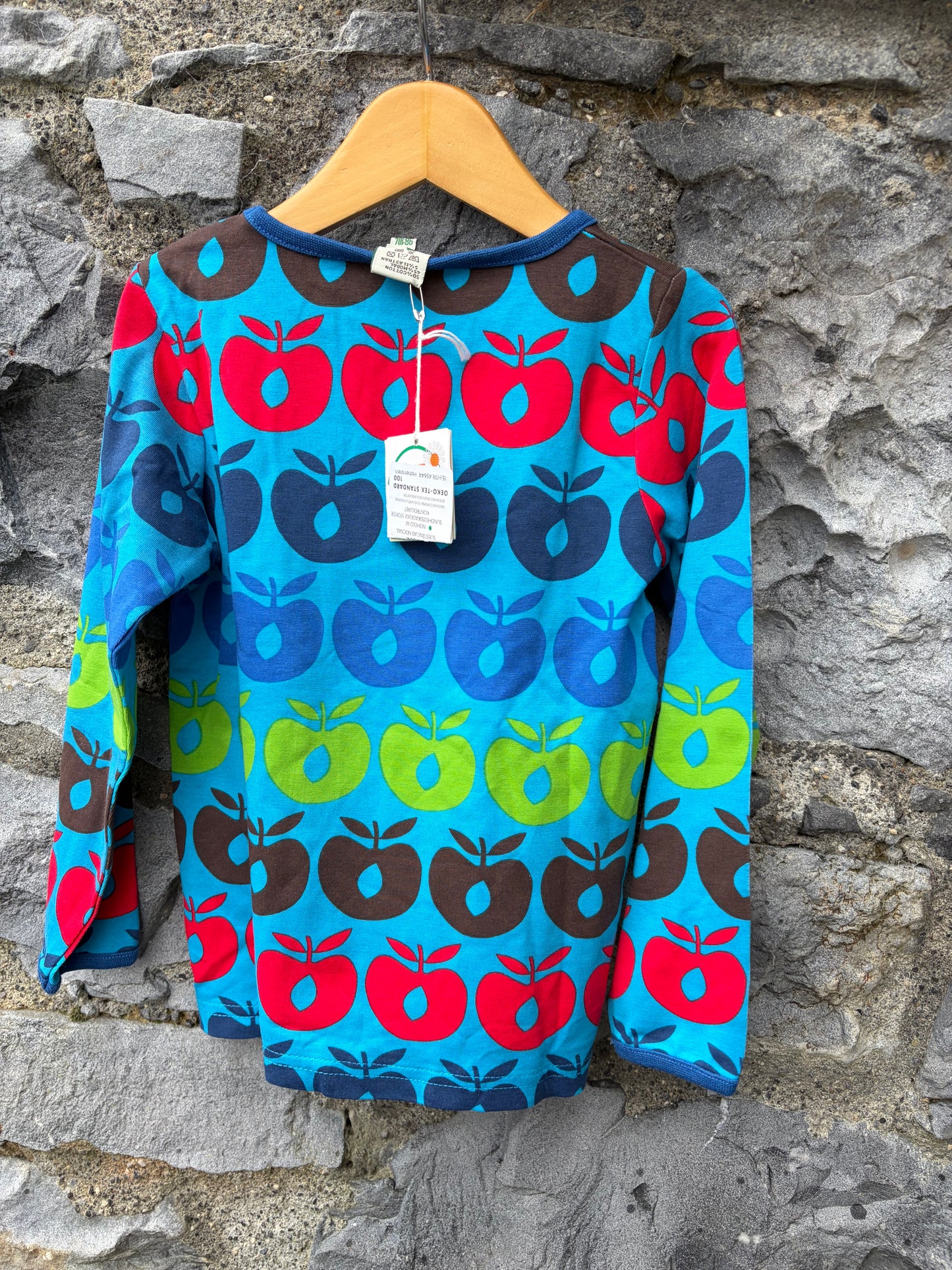 Colourful apples blue top 3-4y (98-104cm)