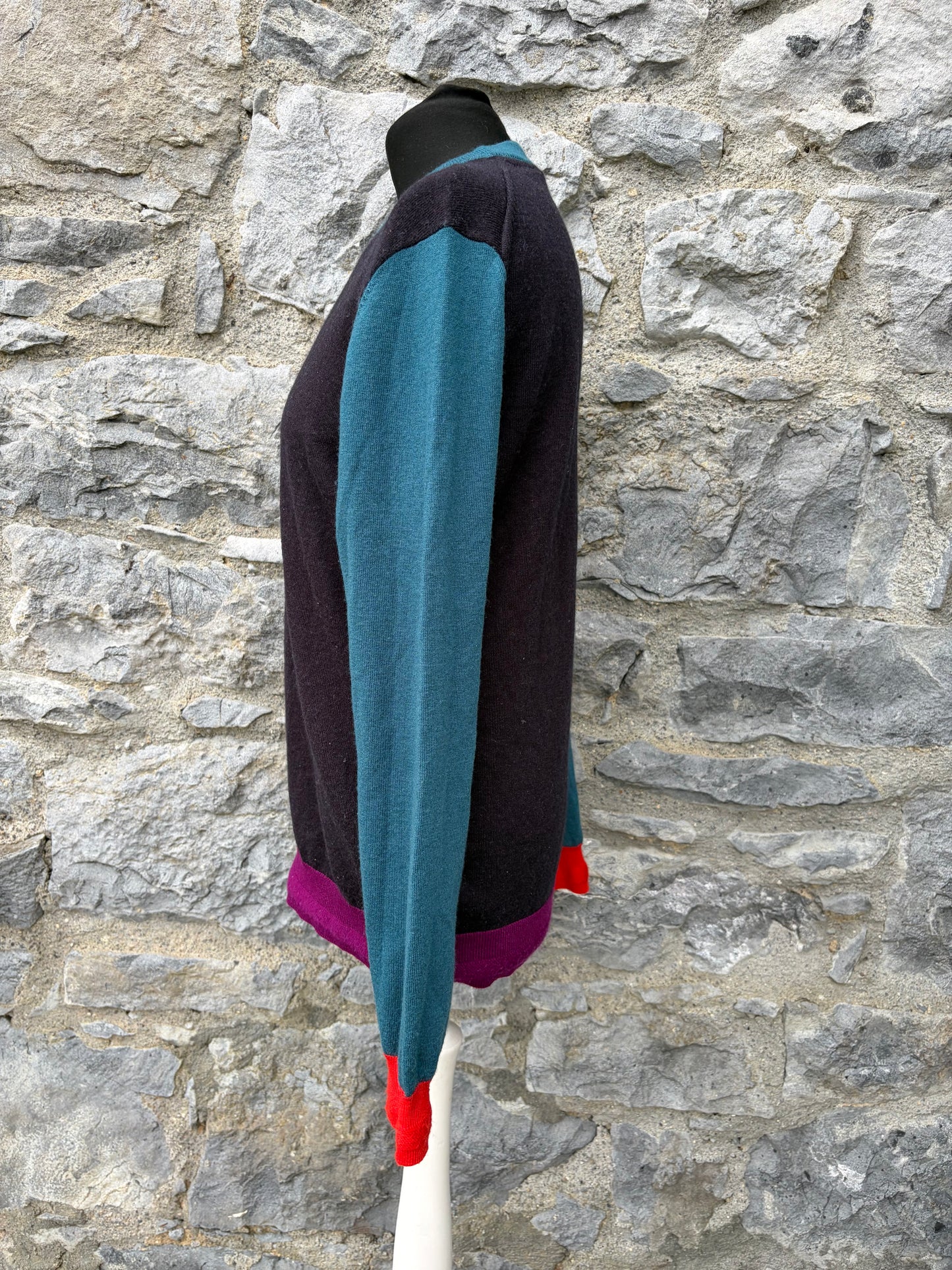 Charcoal color block jumper Small