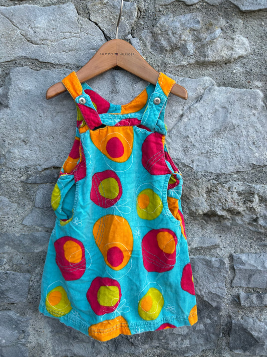 Mega dots blue cord pinafore  12-18m (80-86cm)