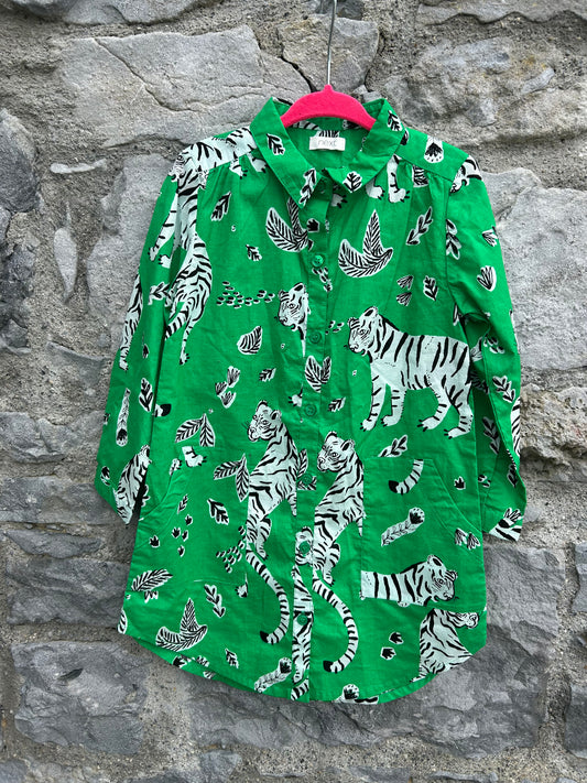 Tigers green shirt dress  2-3y (92-98cm)