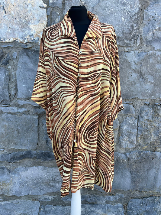 90s brown stripes tunic uk 20-24