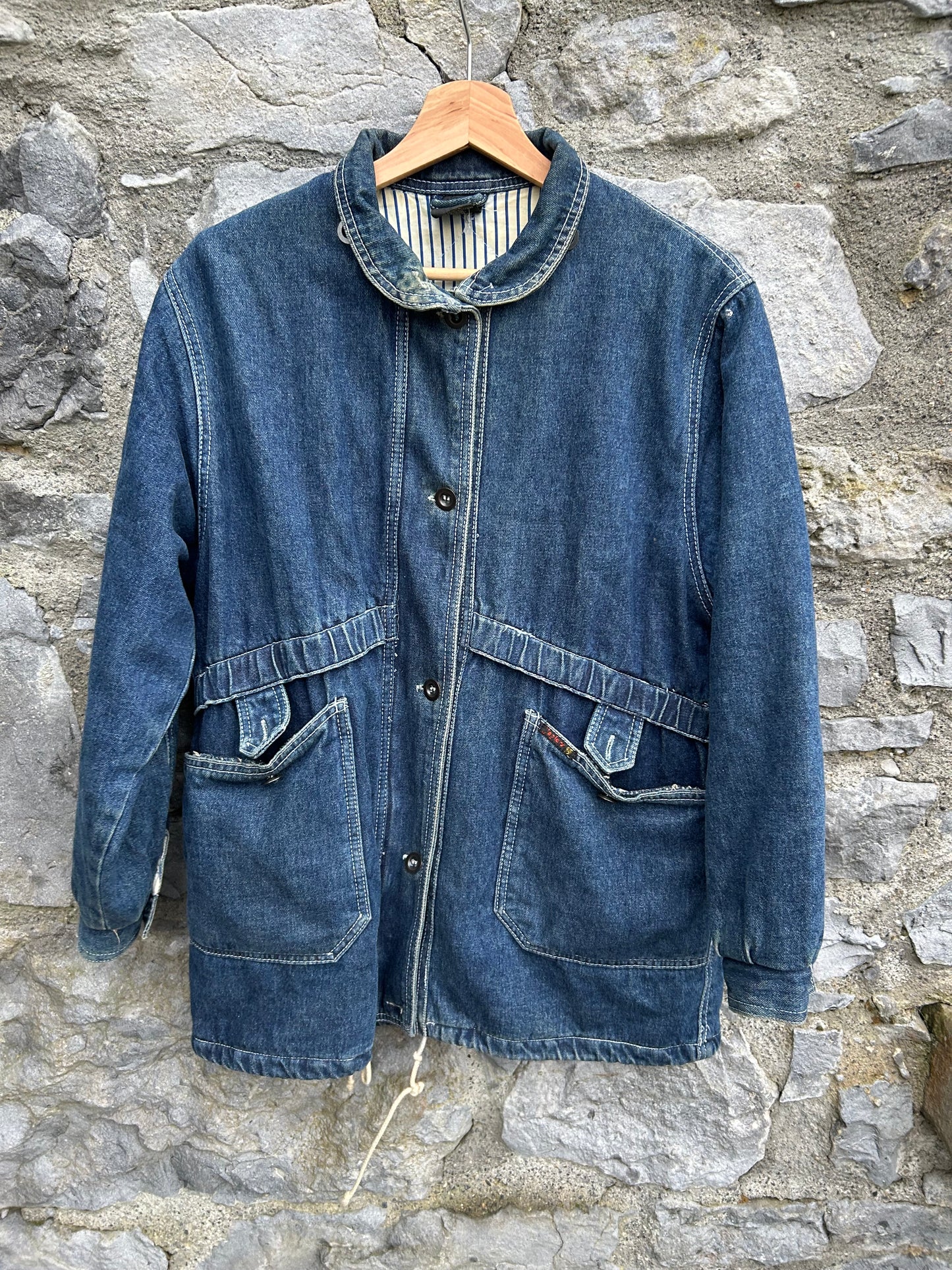 90s denim long jacket 13y (158cm)