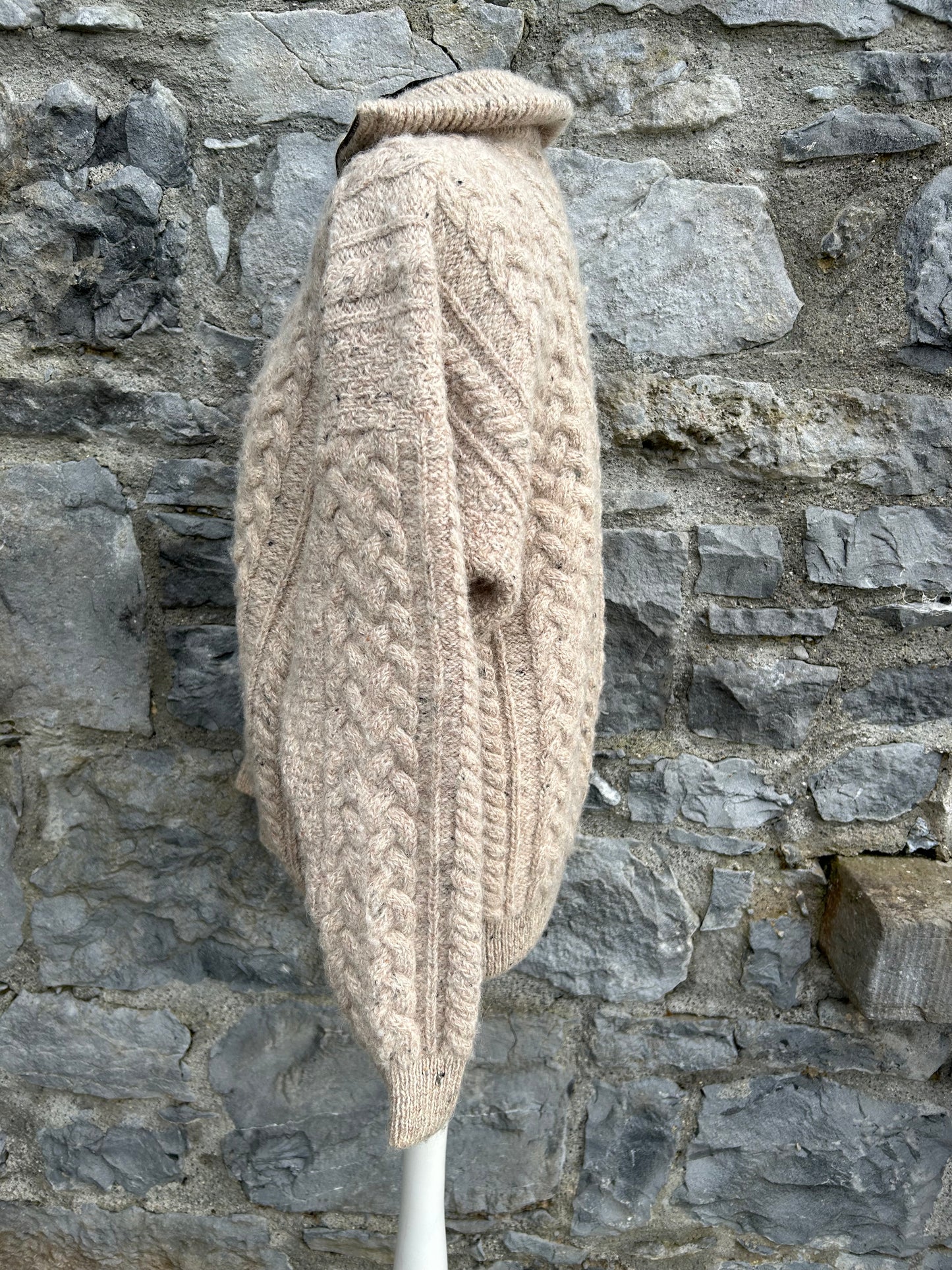 Beige Aran style jumper uk 14