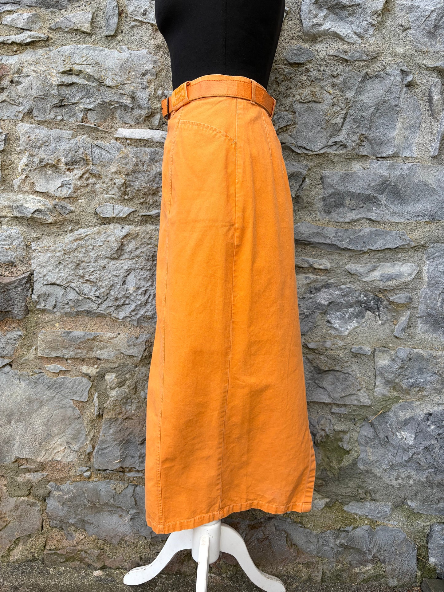 90s Orange long skirt uk 8