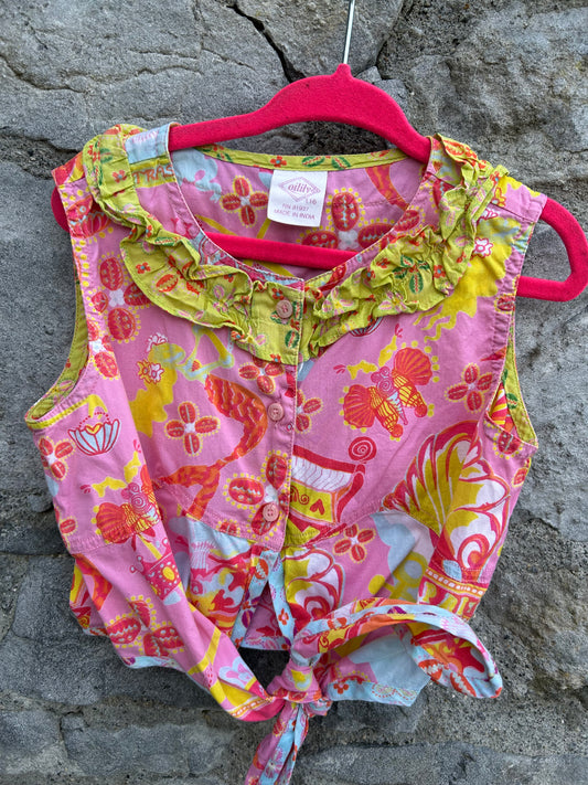 Pink sea life cropped shirt  5-6y (110-116cm)