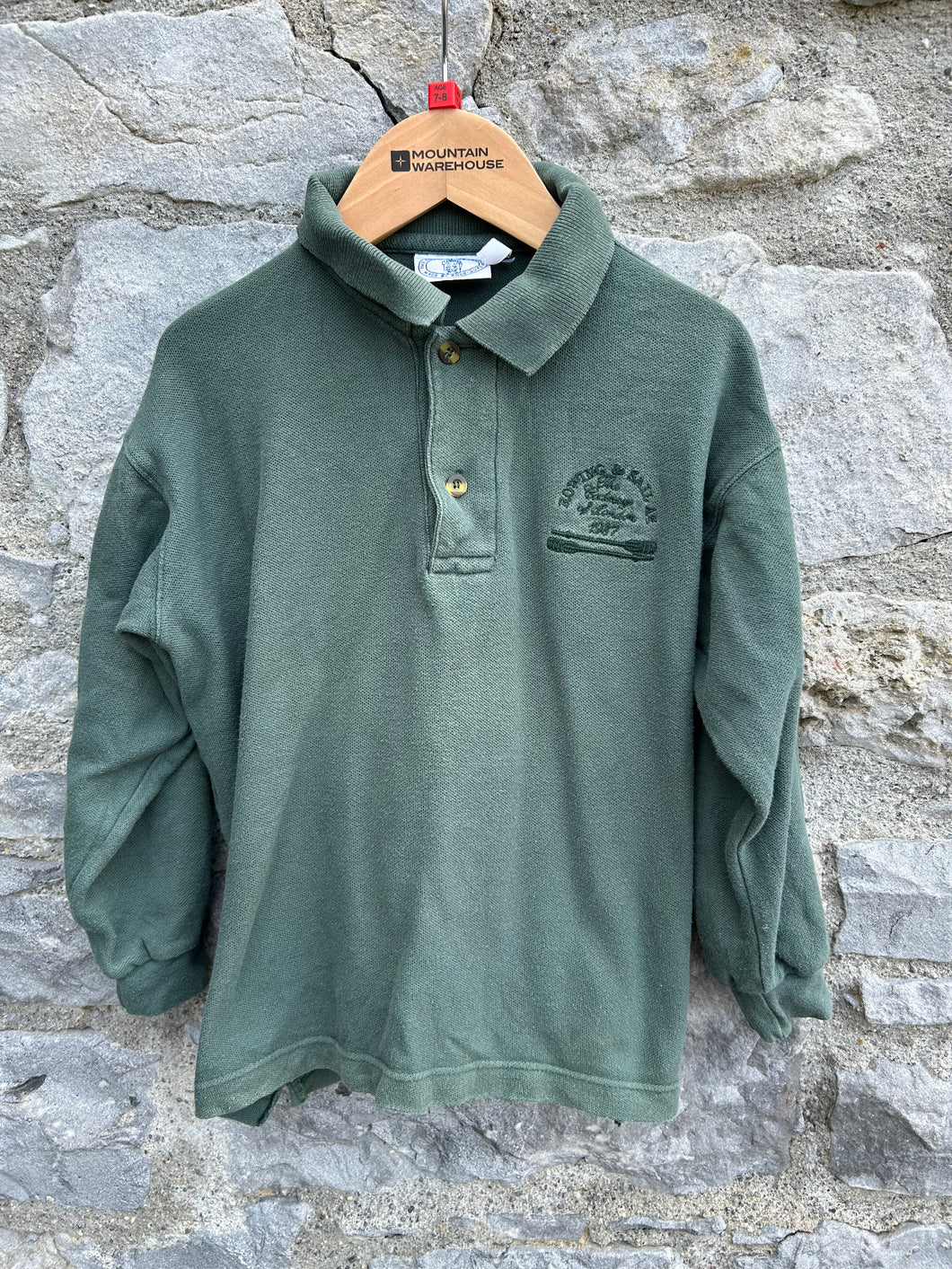 90s khaki polo top   6-7y (116-122cm)