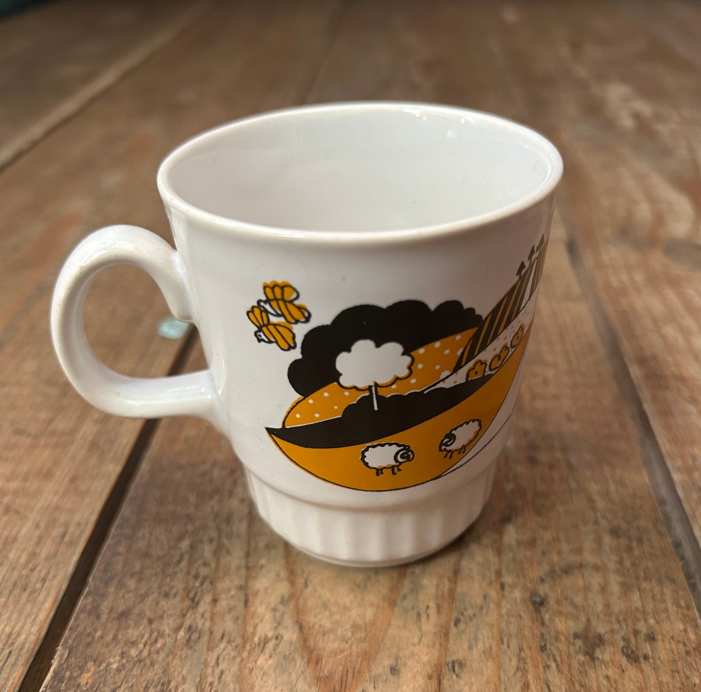 Vintage  kids ceramic landscape mug