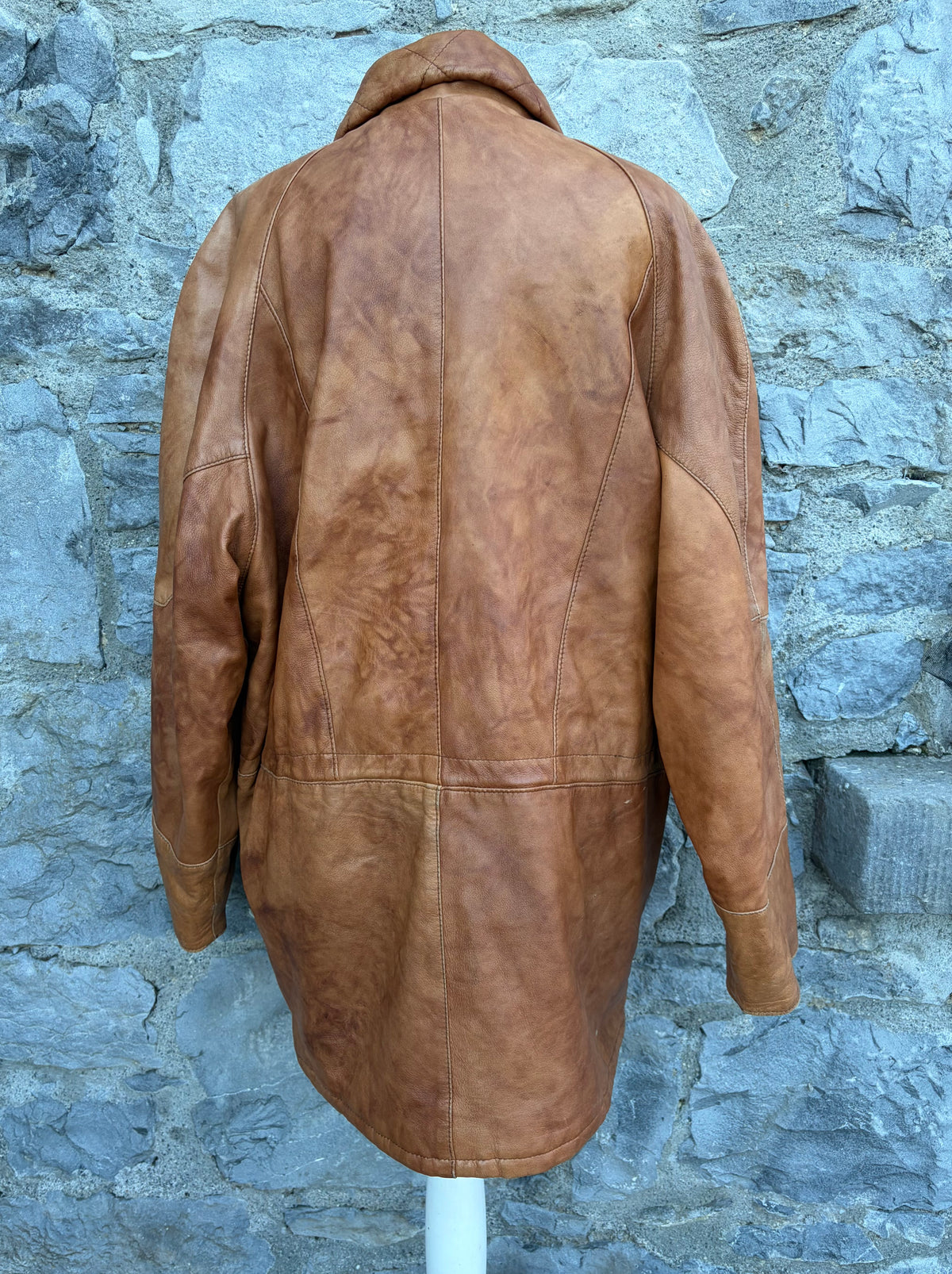 80s brown leather coat Medium