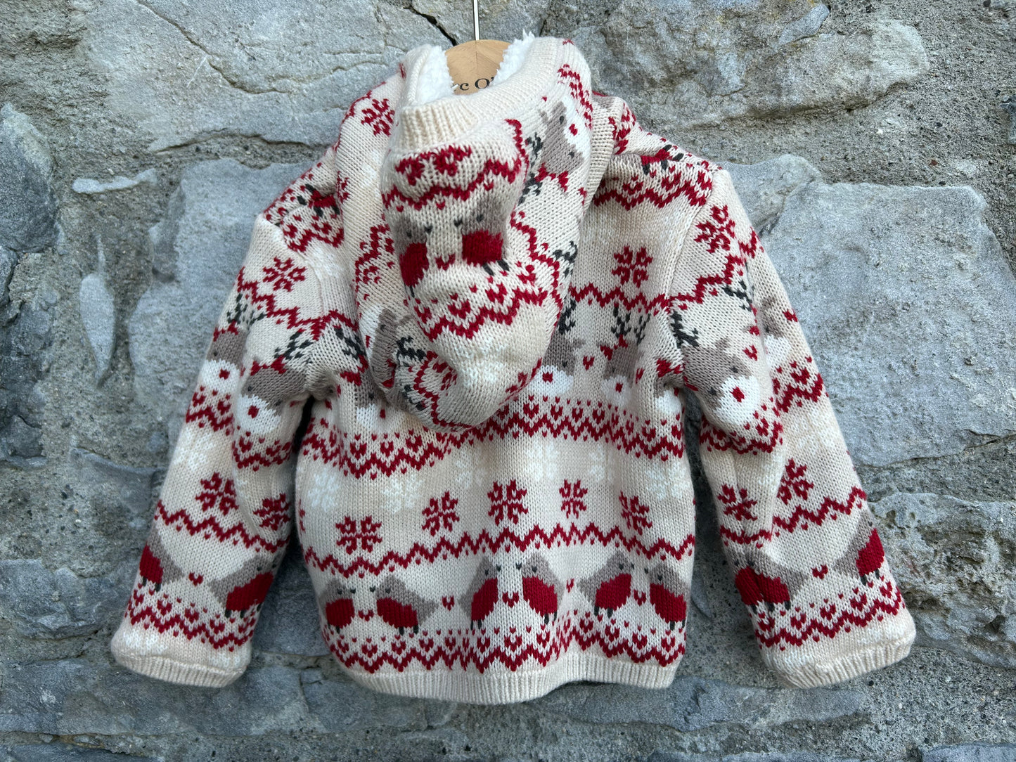 Reindeer beige hooded cardigan 9-12m (74-80cm)