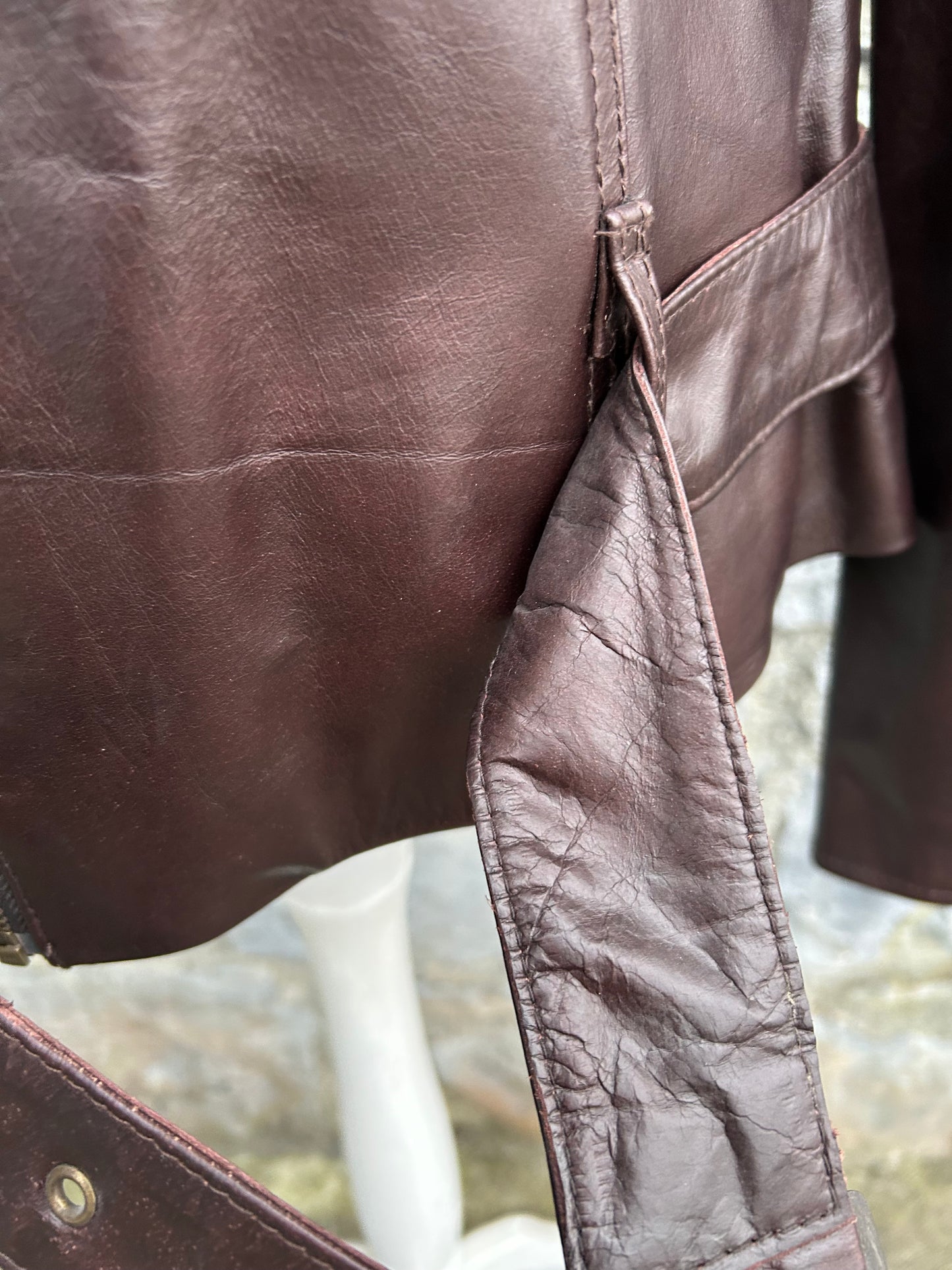 90s brown leather jacket uk 10