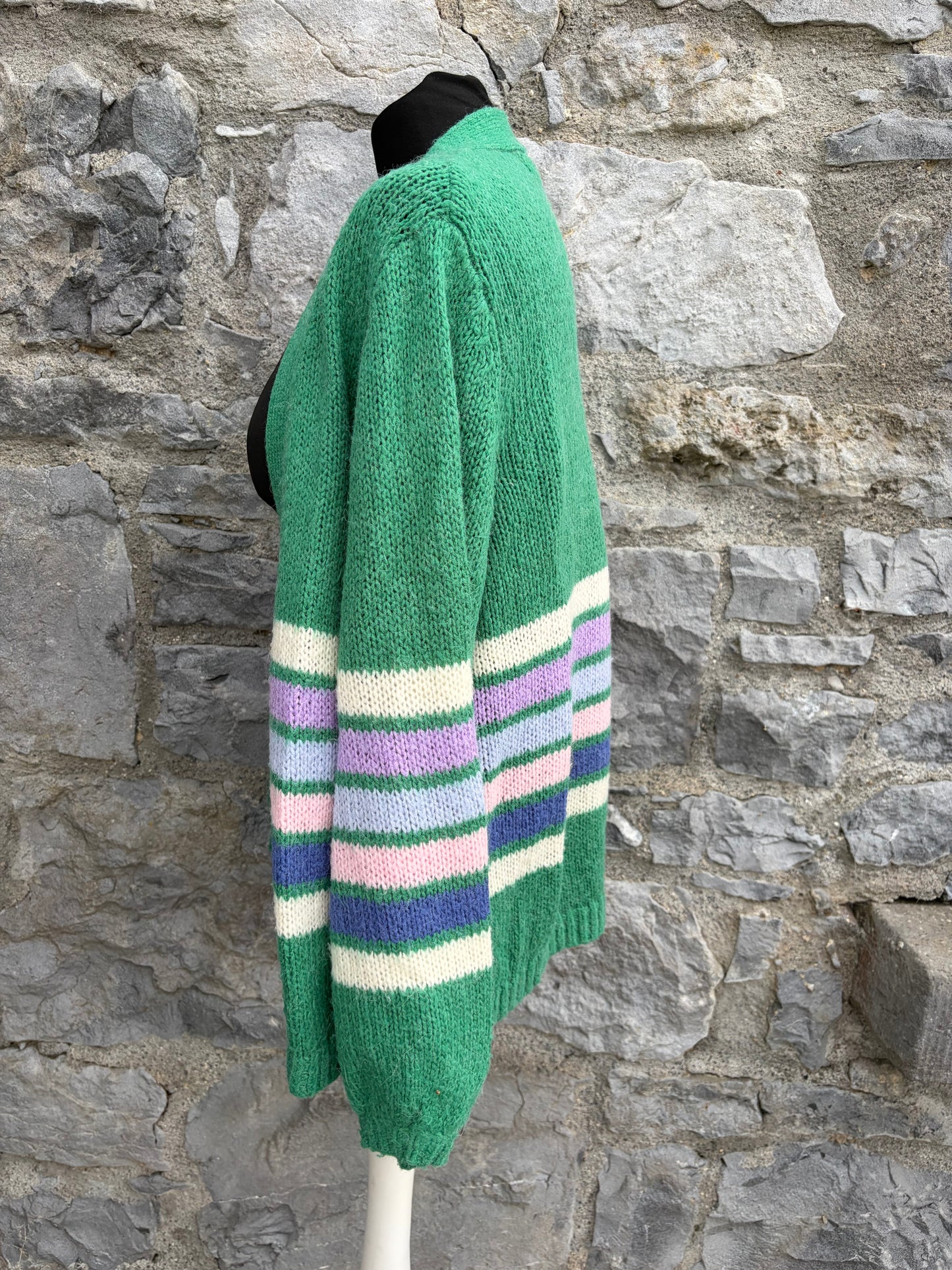 Green Colour Block/Stripes Yvette cardigan uk 10-12