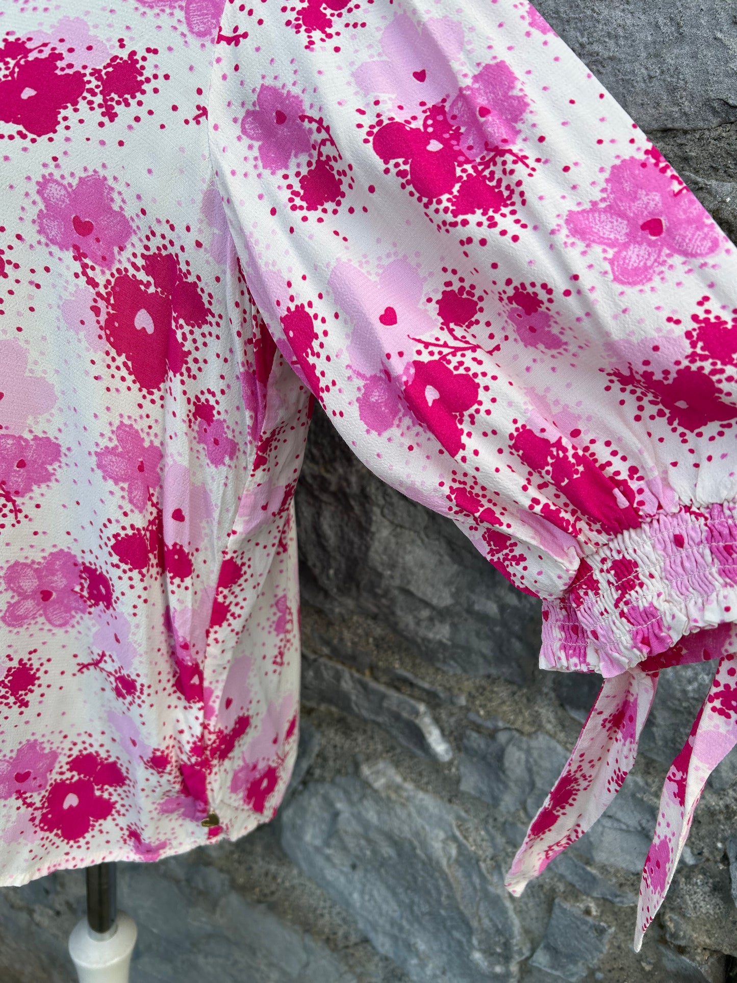 Pink floral top uk 12