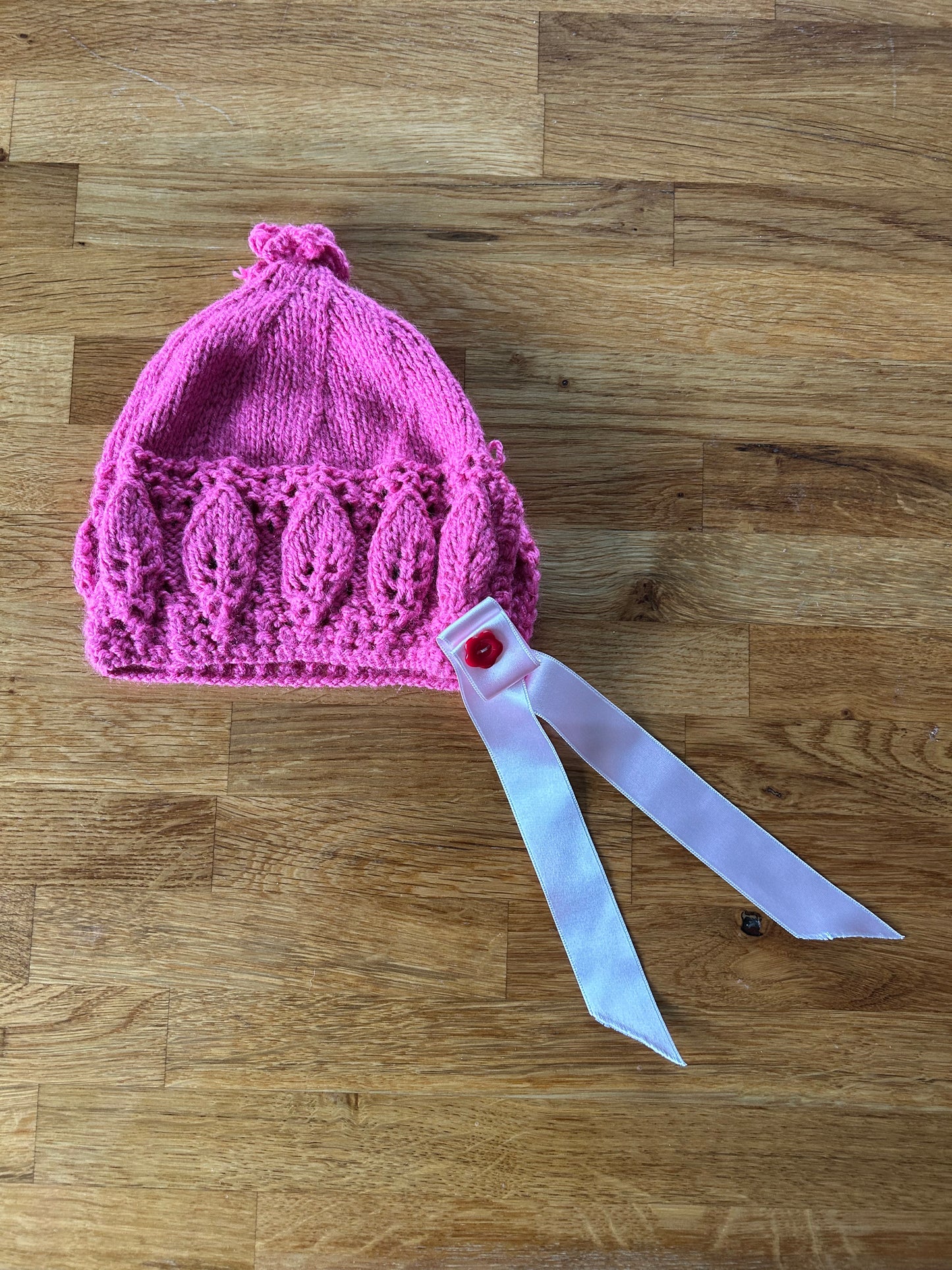 Pink baby hat 0-3m (56-62cm)