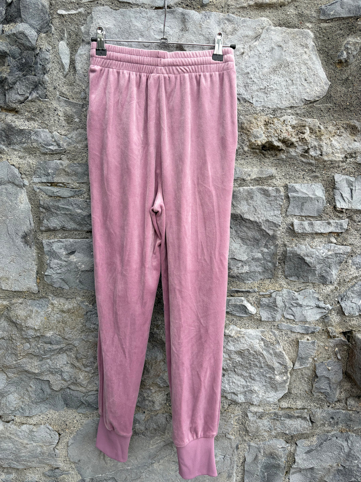 Pink velour sweatpants  11-12y (146-152cm)