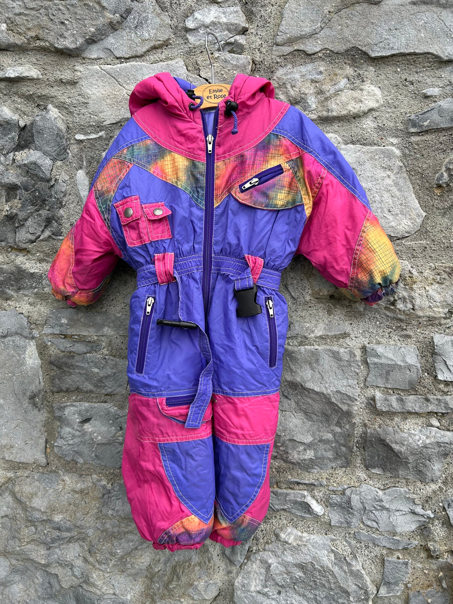 80s purple&pink snow suit  18m (86cm)