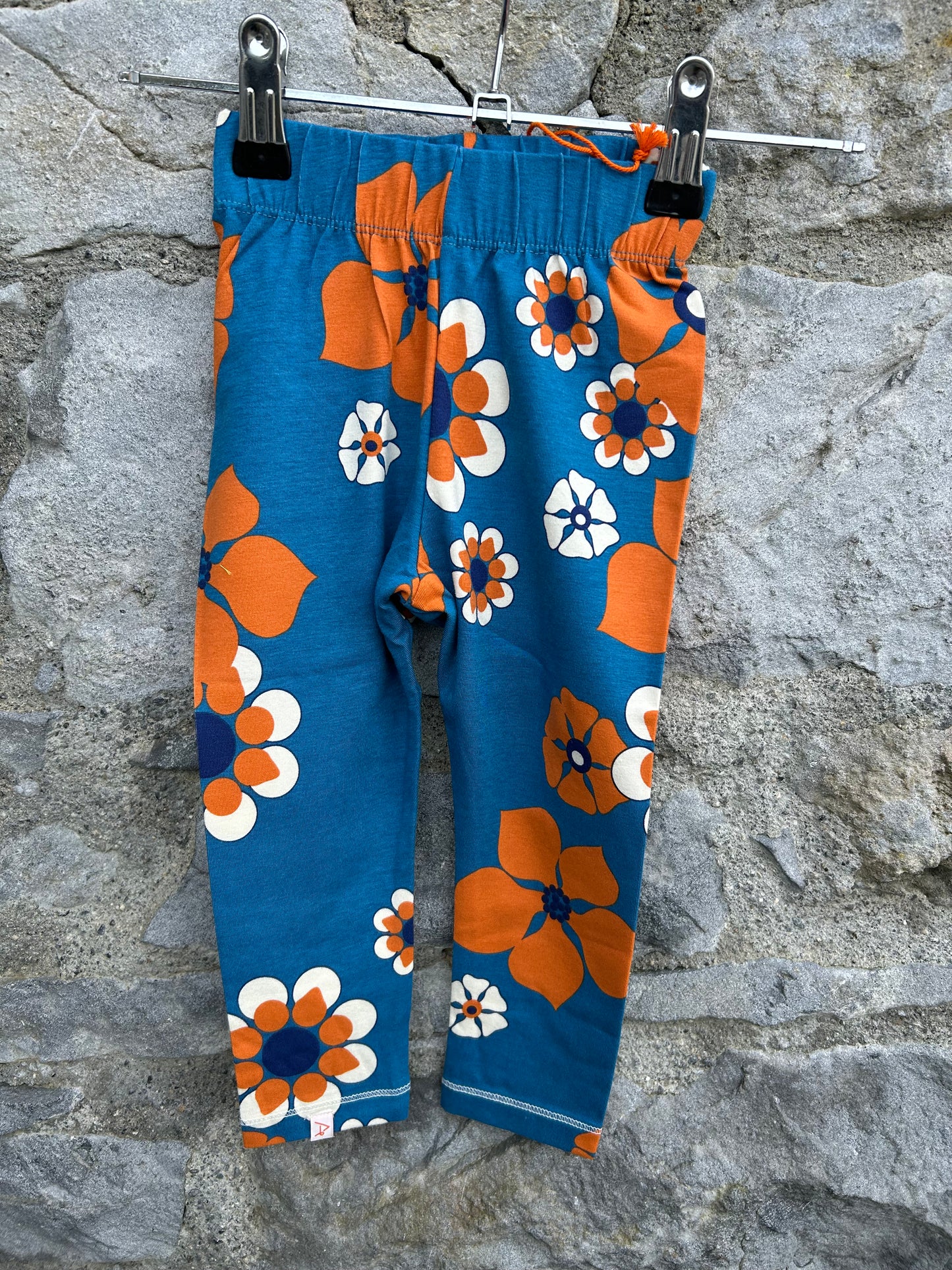 Blue floral leggings  12m (80cm)