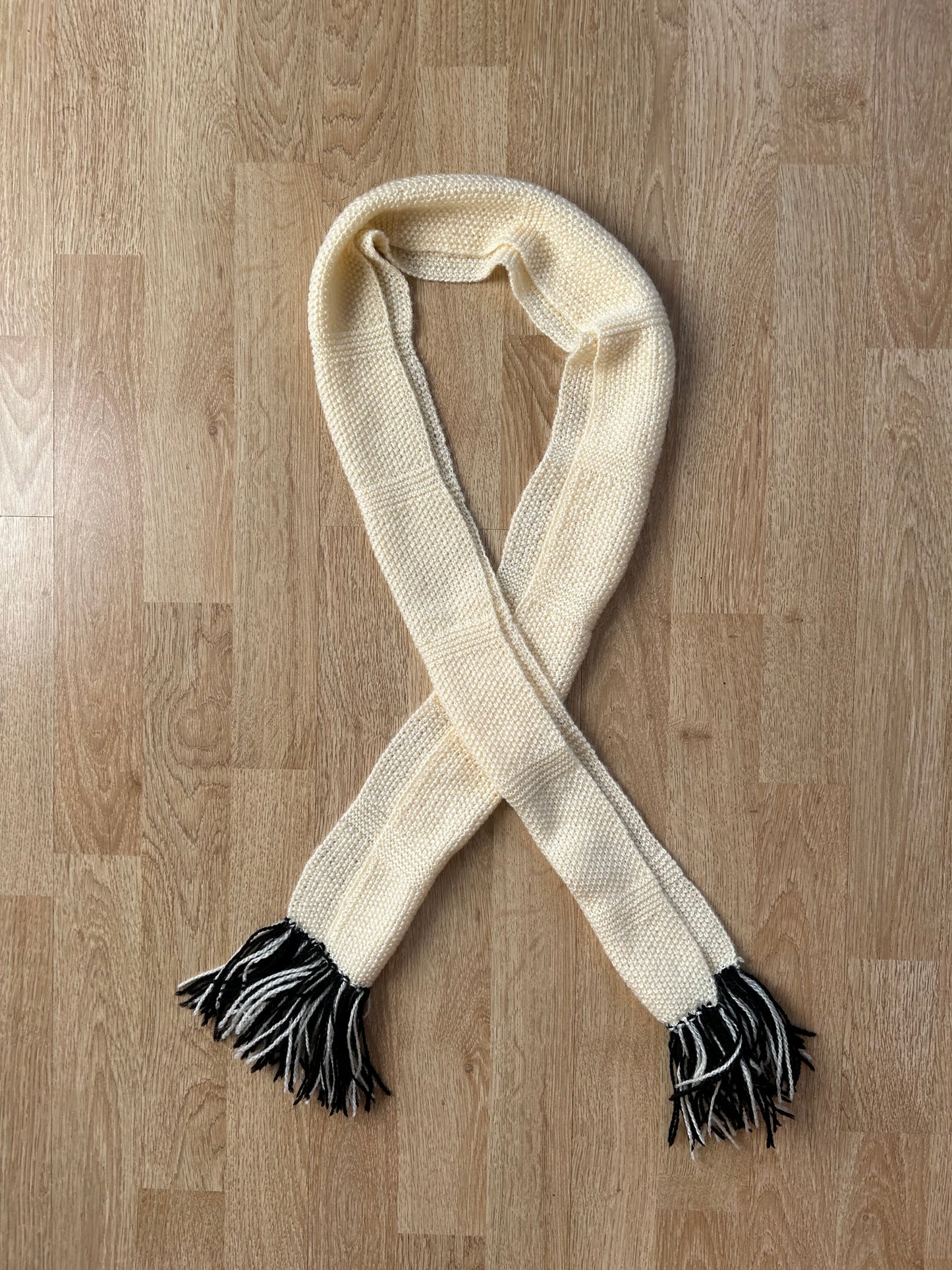 Cream knitted scarf