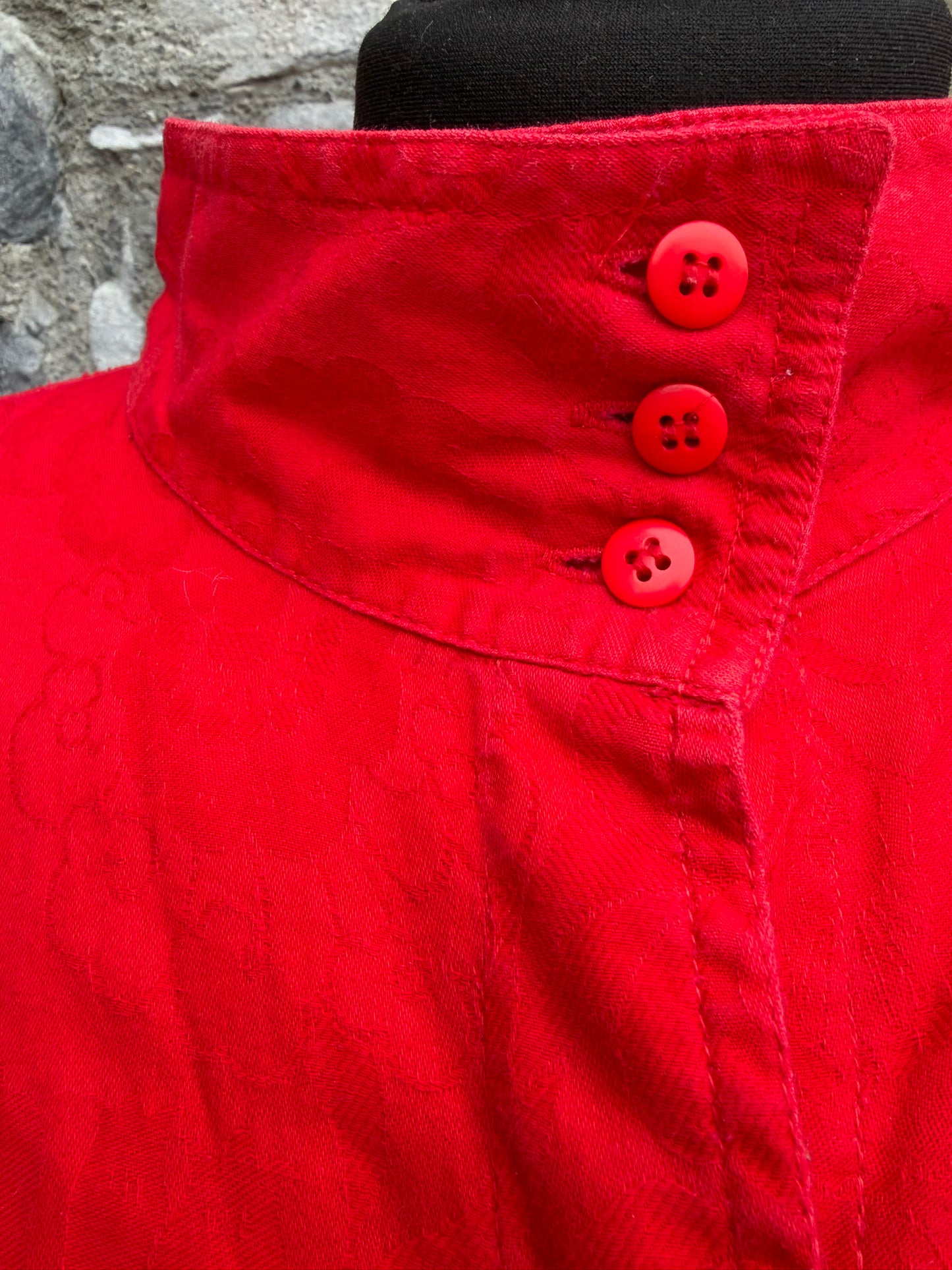 80s red blouse uk 14