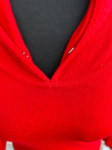 Red knitted hooded top uk 8-10