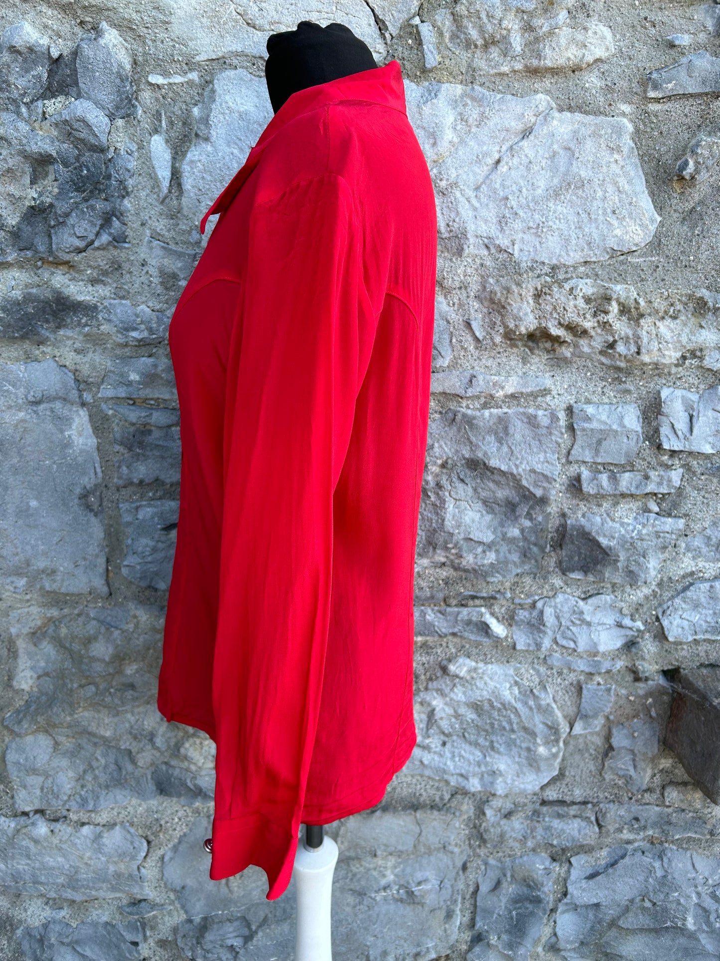 80s red blouse uk 10-12