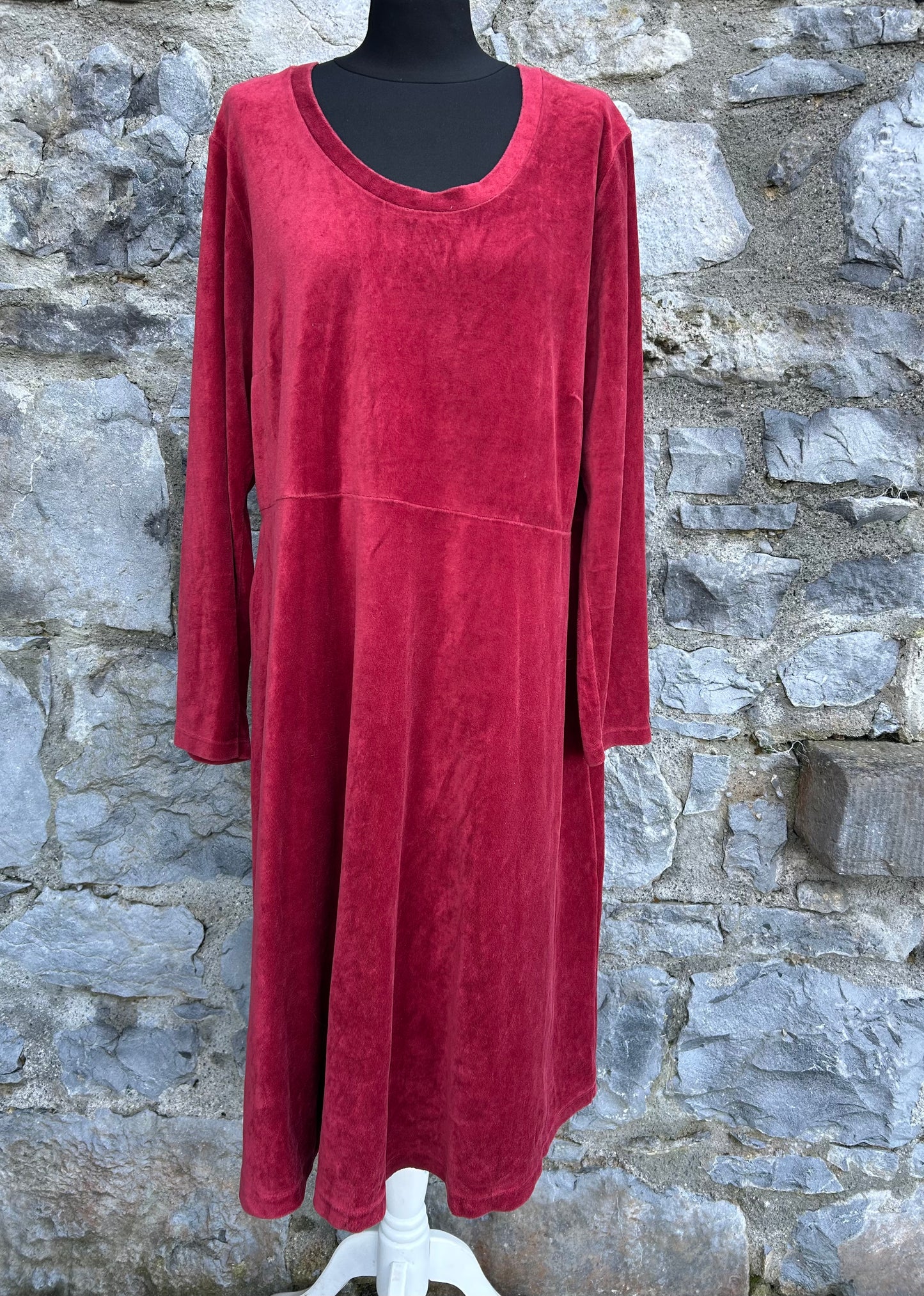 Maroon velvet dress uk 18-20