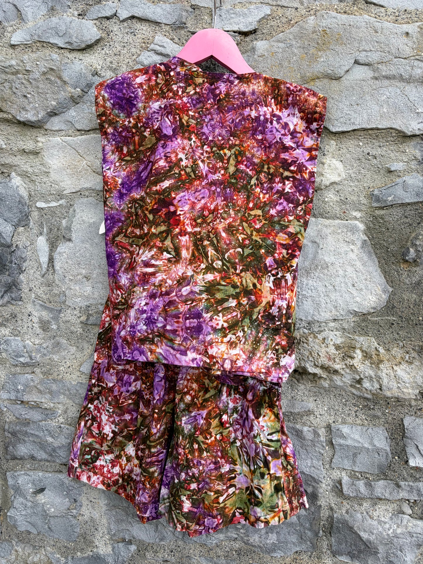 80s colourful tie dye skirt&shorts  7-8y (122-128cm)