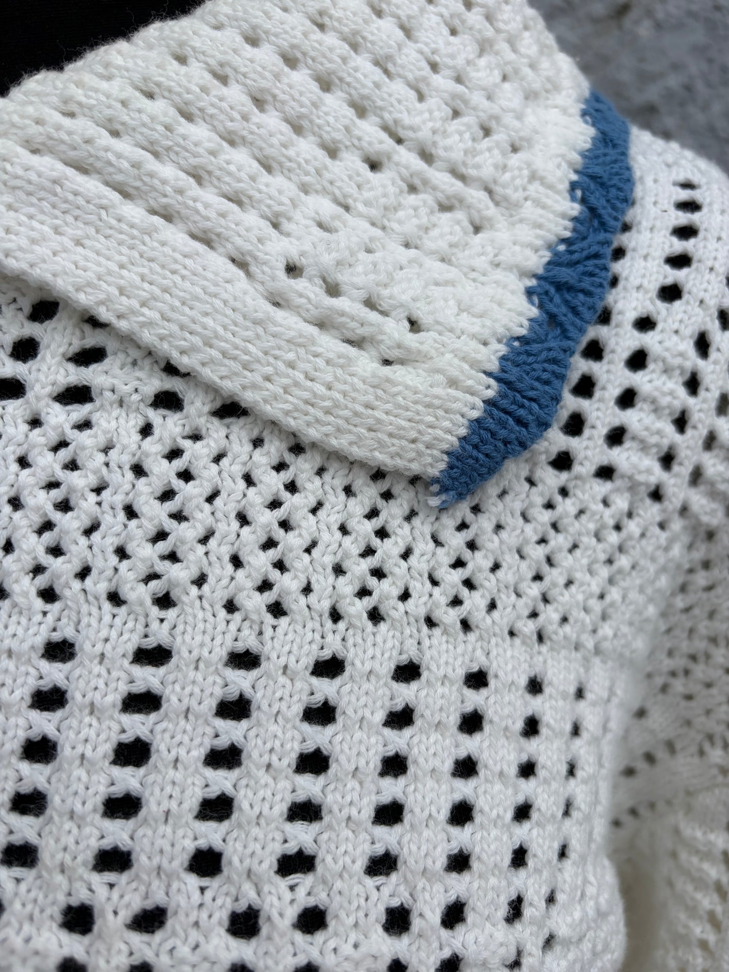 White pointelle jumper uk 10-12